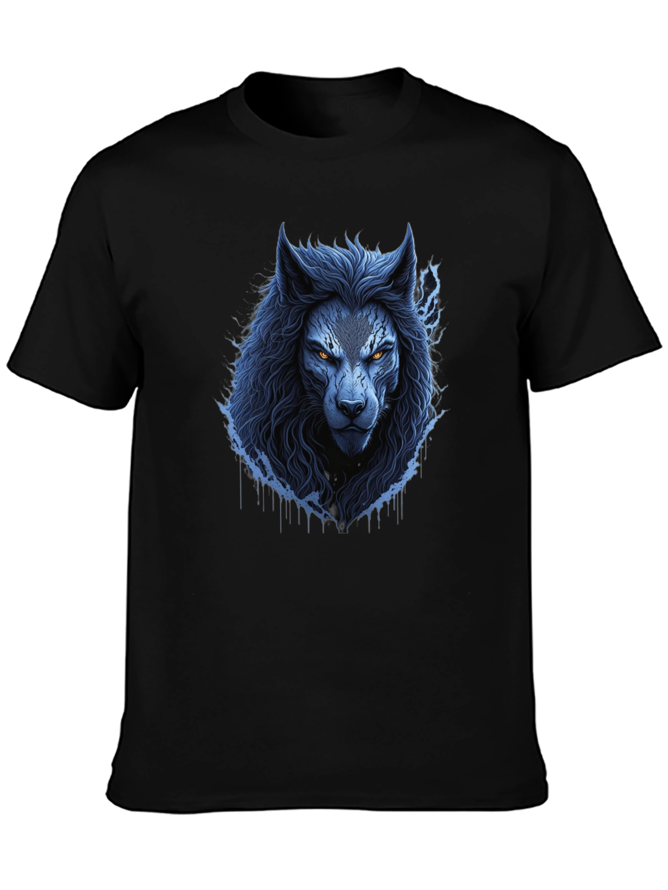 Mens Wolf Graphic Black T-Shirt