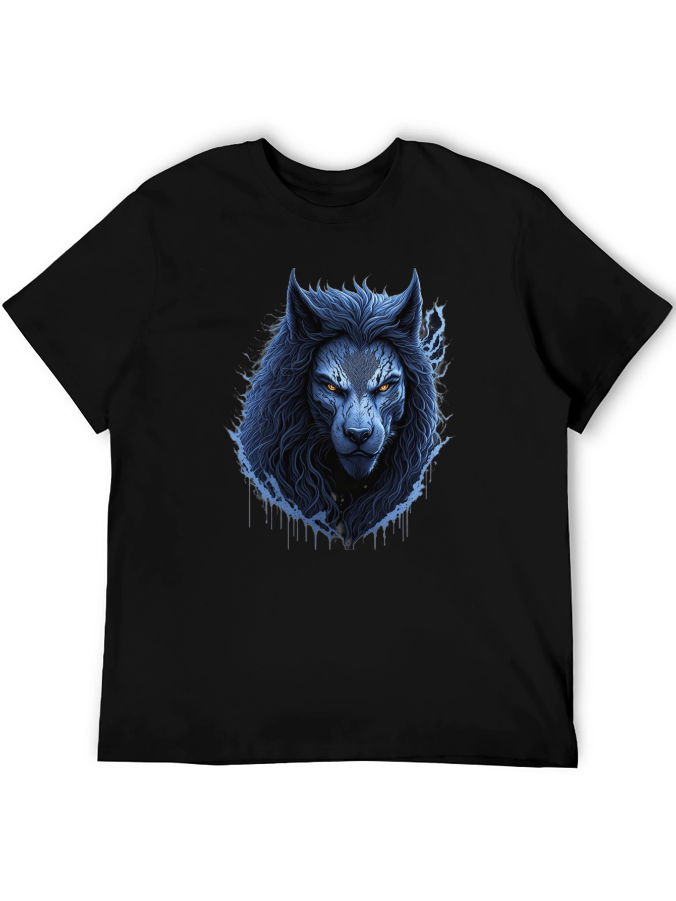 Mens Wolf Graphic Black T-Shirt