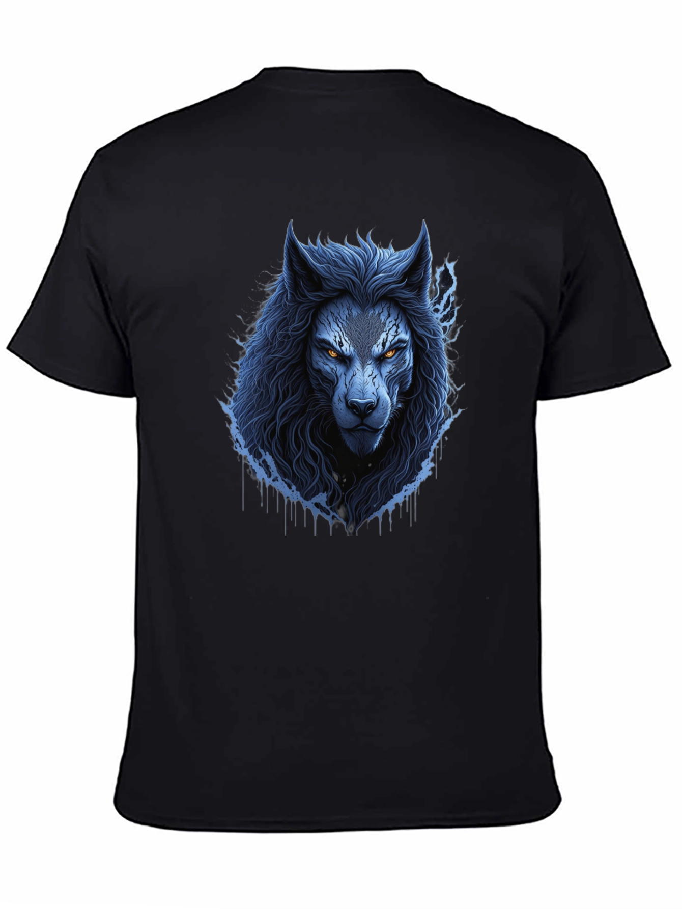 Mens Wolf Graphic Black T-Shirt