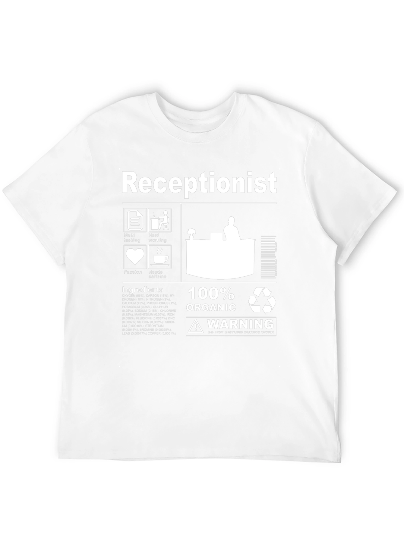 Receptionist Organic Ingredients T-Shirt