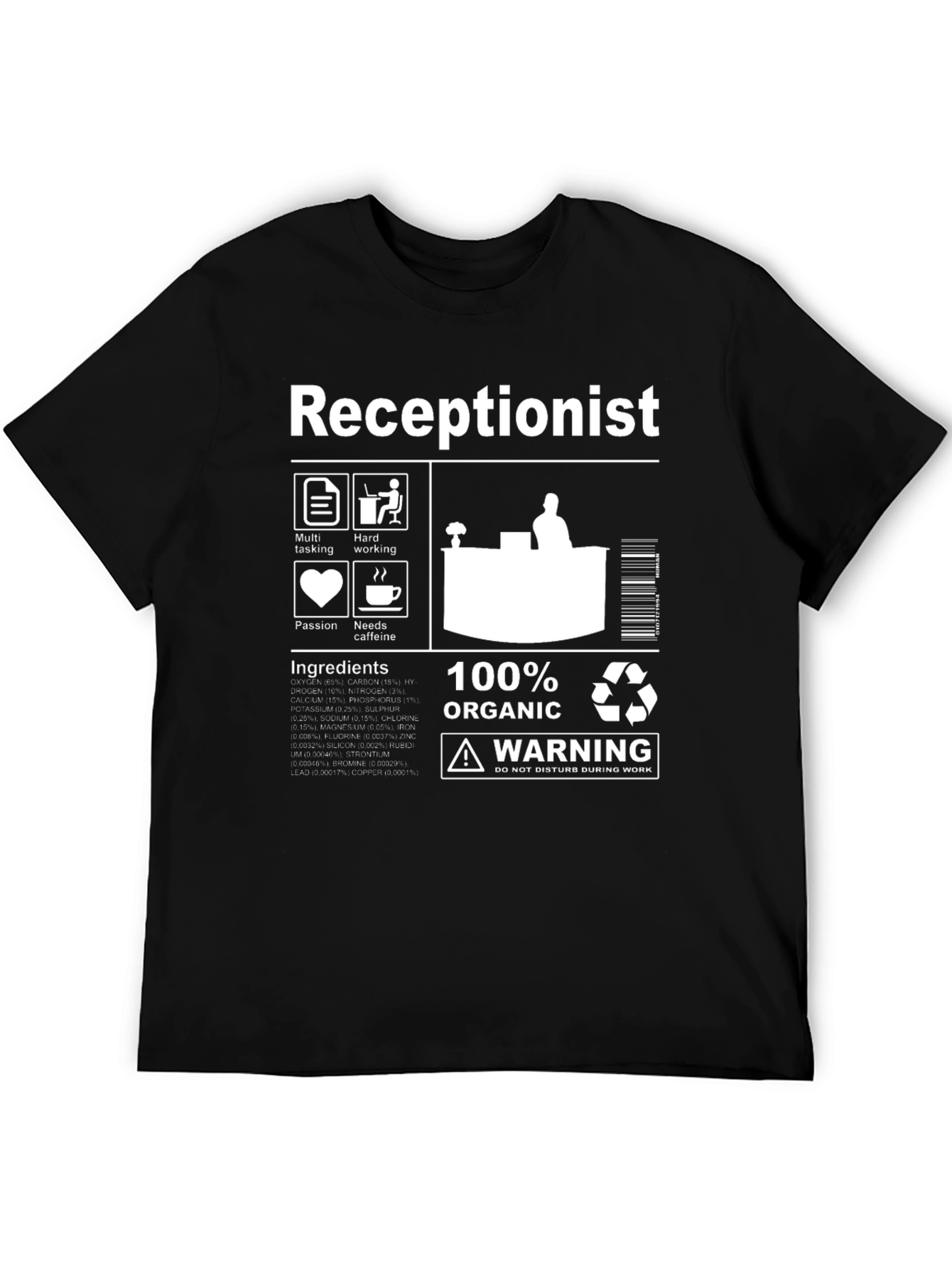 Receptionist Organic Ingredients T-Shirt
