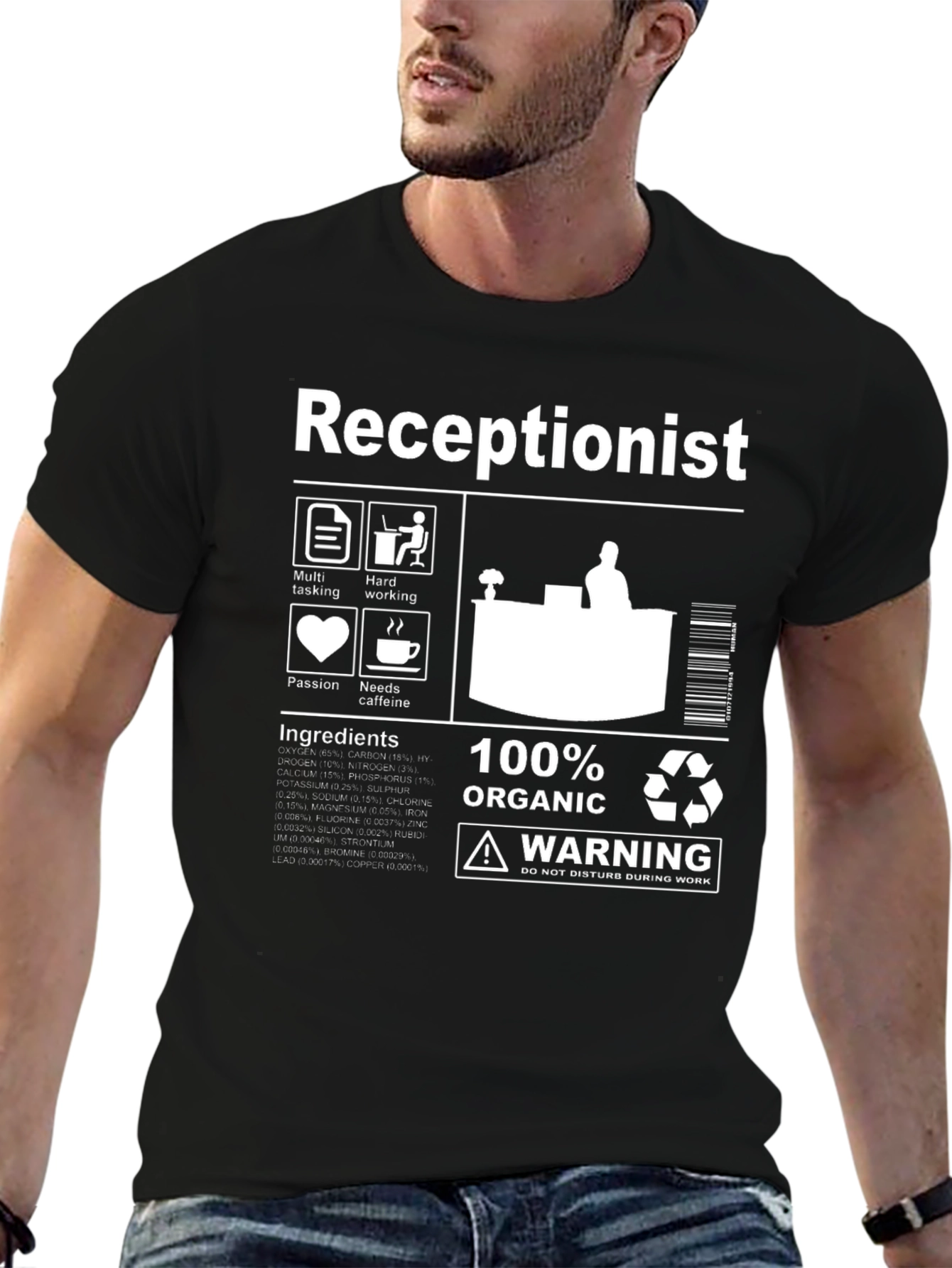 Receptionist Organic Ingredients T-Shirt