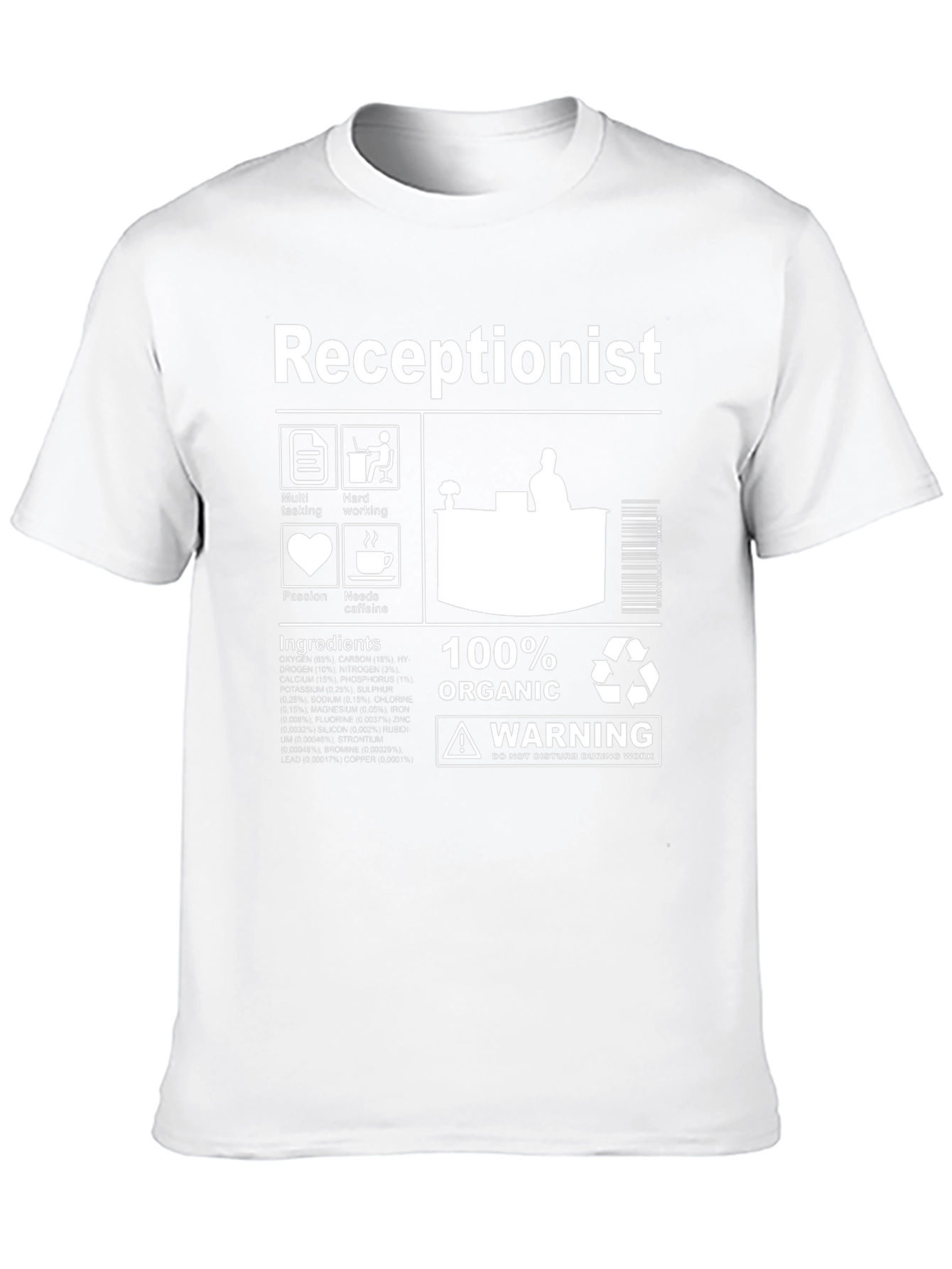 Receptionist Organic Ingredients T-Shirt