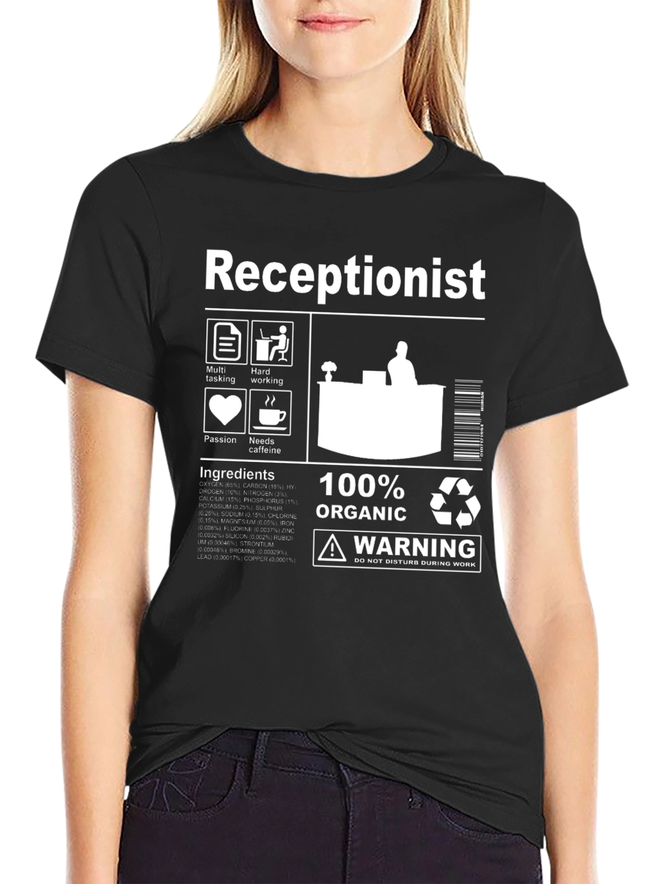 Receptionist Organic Ingredients T-Shirt