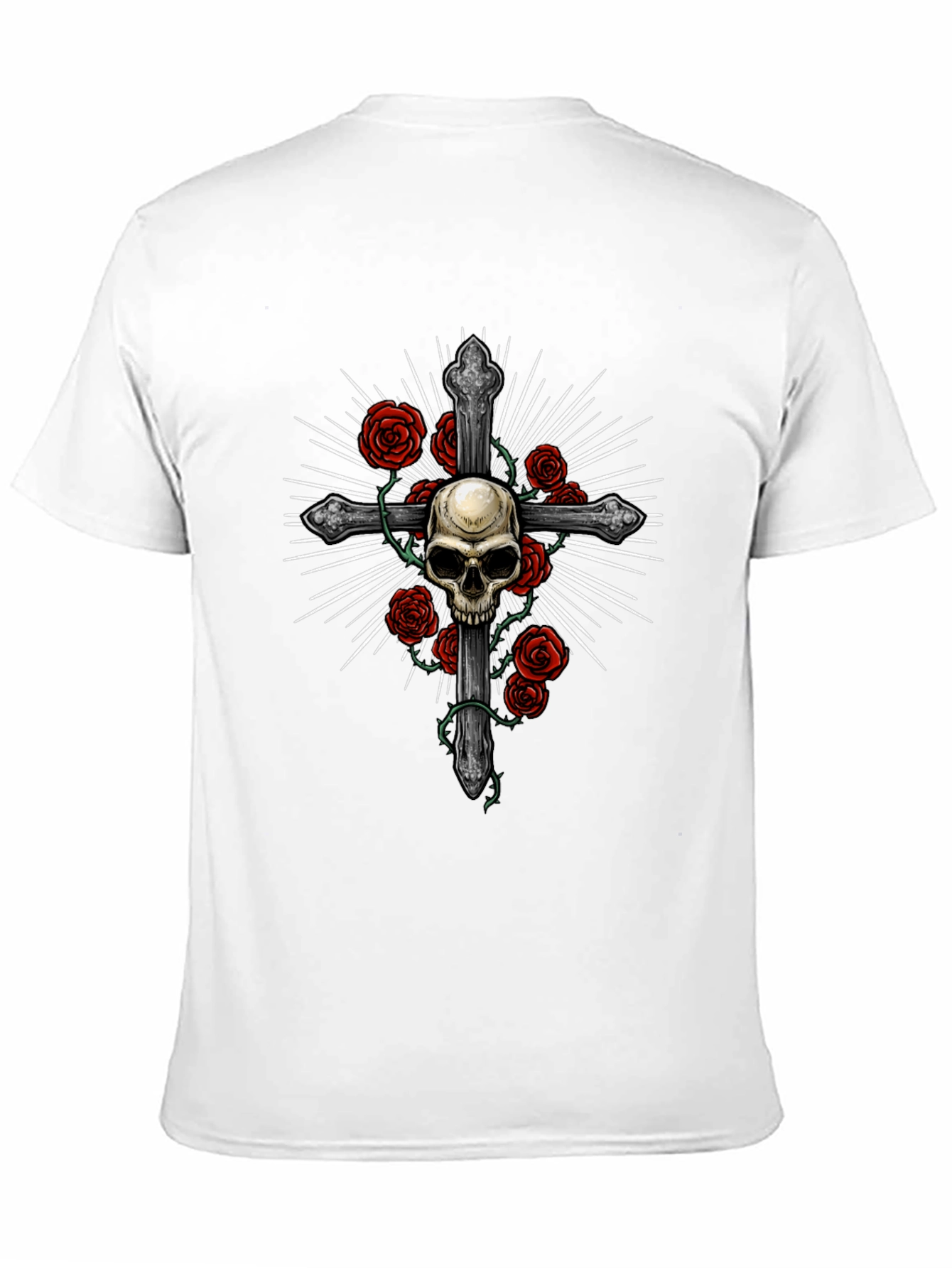 Skull & Roses Graphic Tee - Edgy Mens T-Shirt