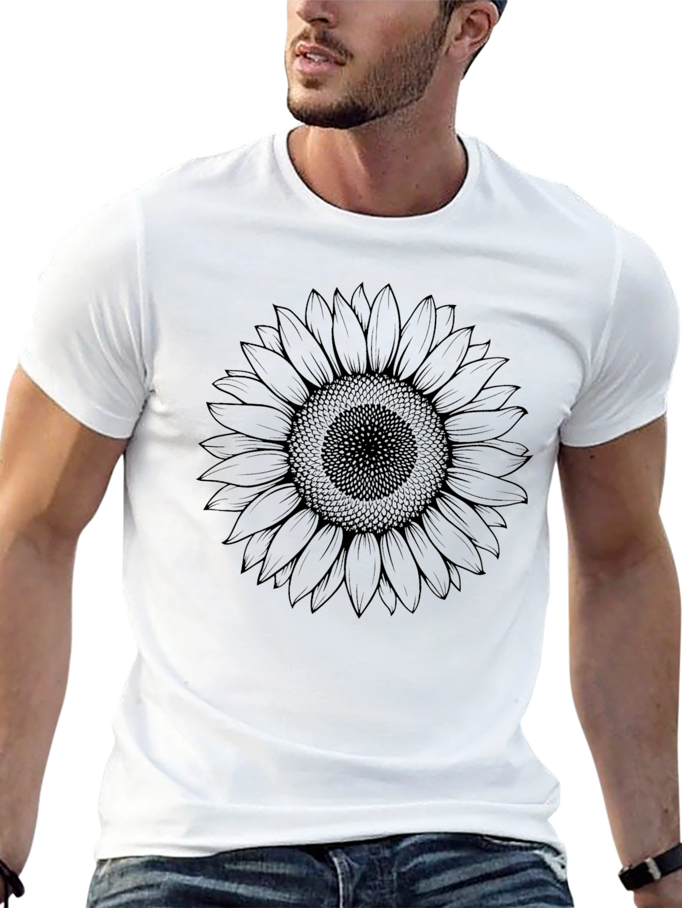 Sunflower Graphic Tee - Black Casual T-Shirt