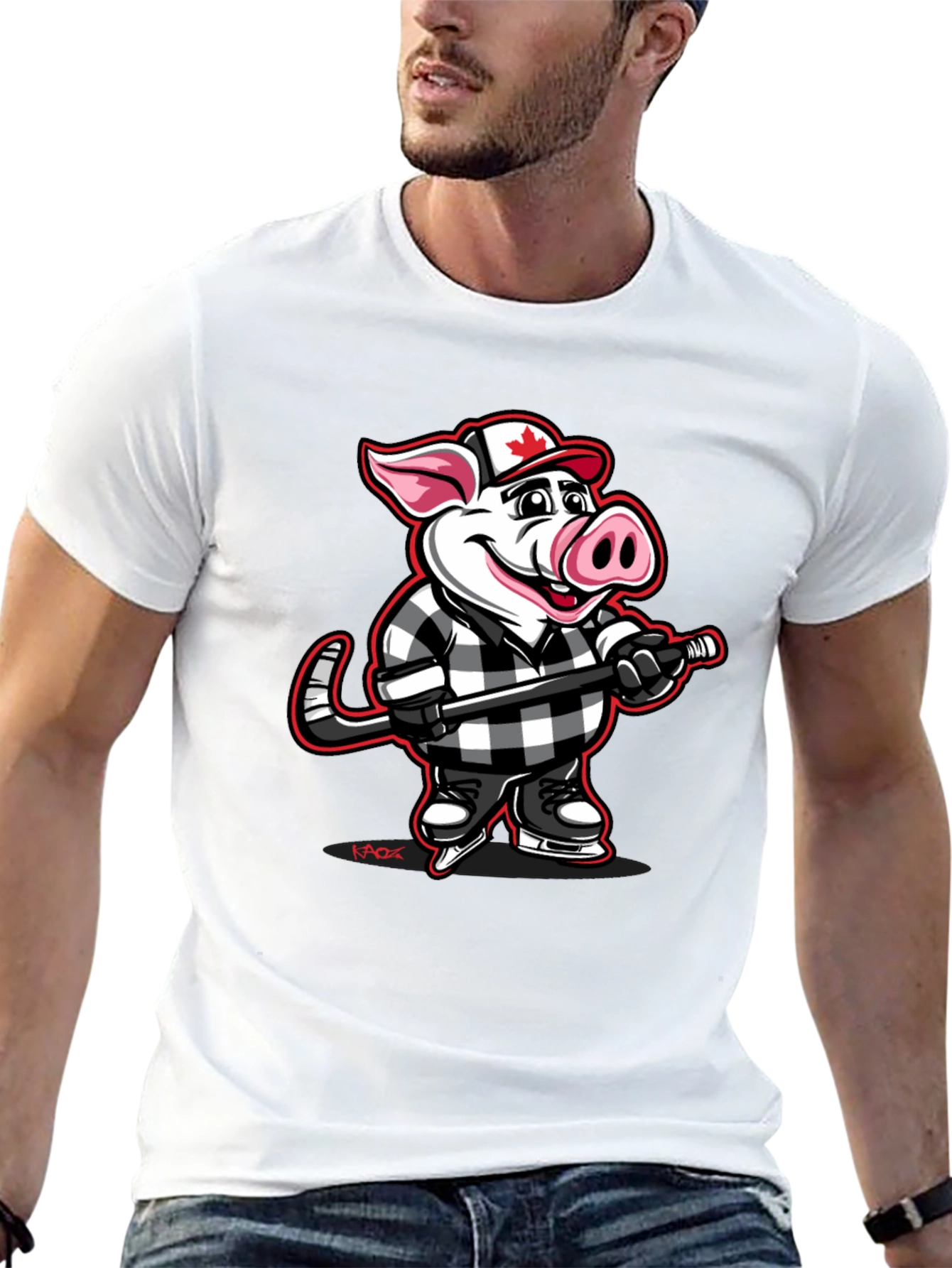 Hockey Pig T-Shirt - Canadian Pride