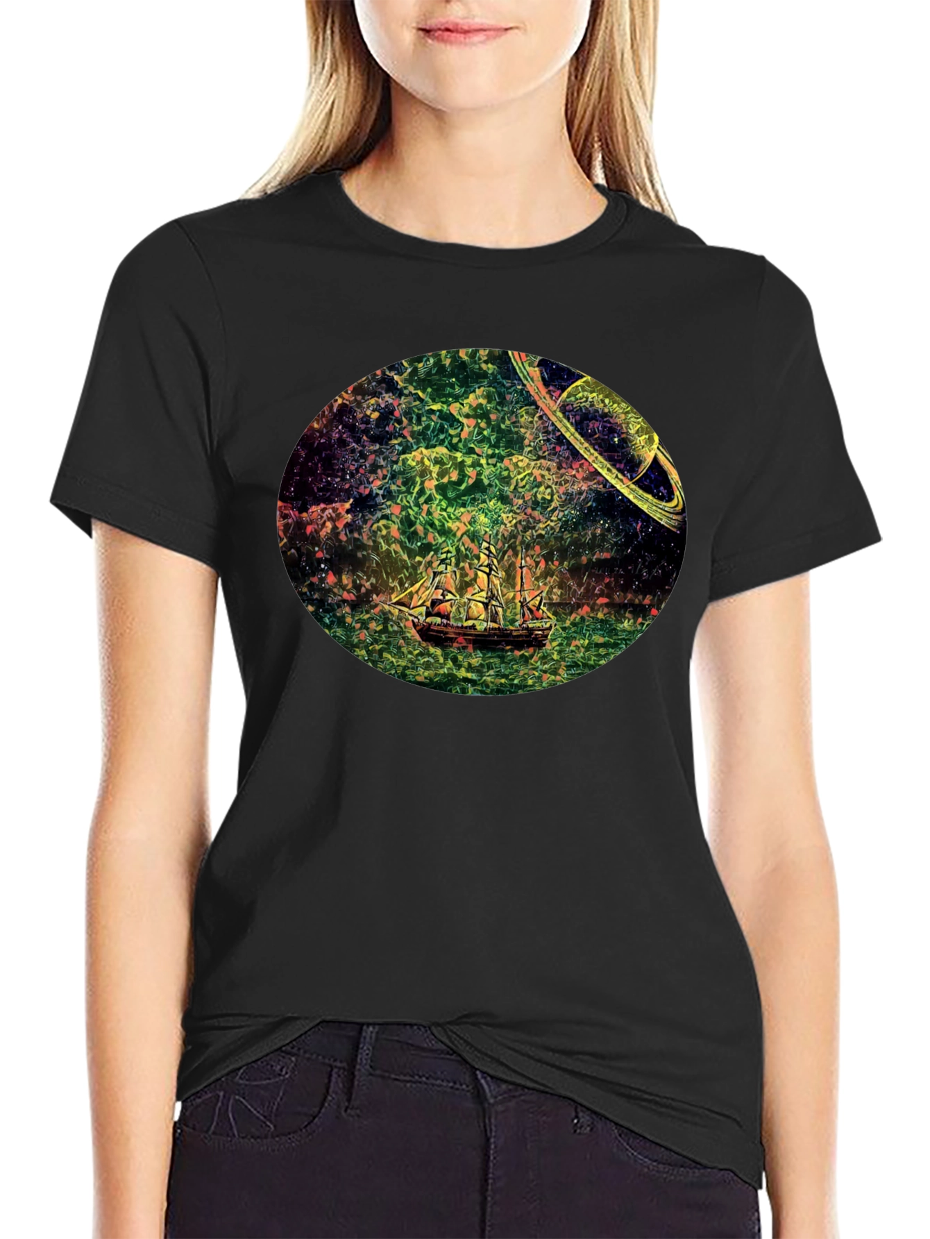 Celestial Ship Graphic T-Shirt