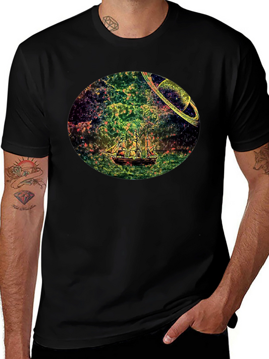 Celestial Ship Graphic T-Shirt