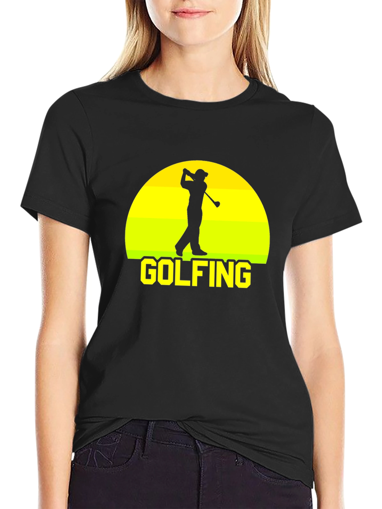 Golfing Silhouette T-Shirt - Golfer Tee