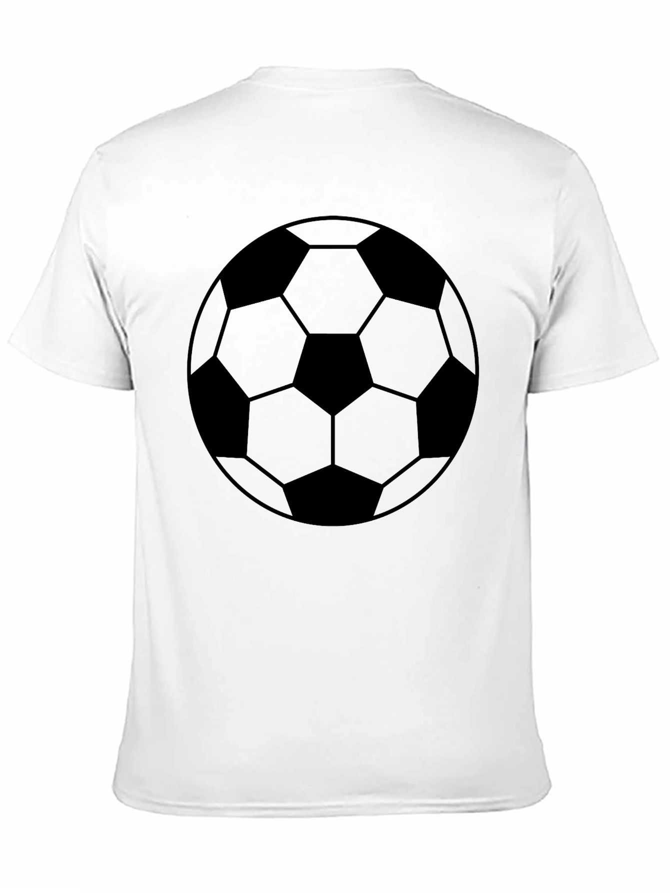 Soccer Ball Graphic Tee - Black Cotton Blend