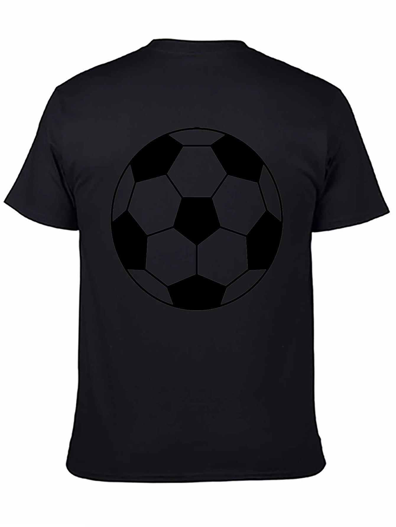 Soccer Ball Graphic Tee - Black Cotton Blend