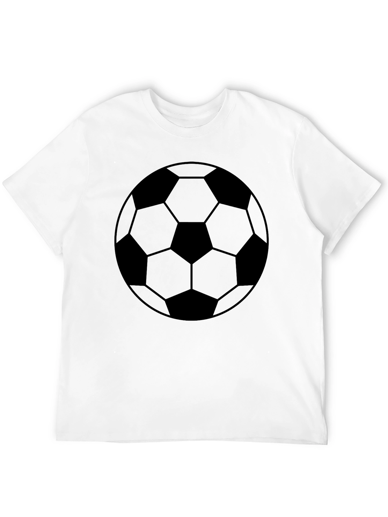 Soccer Ball Graphic Tee - Black Cotton Blend
