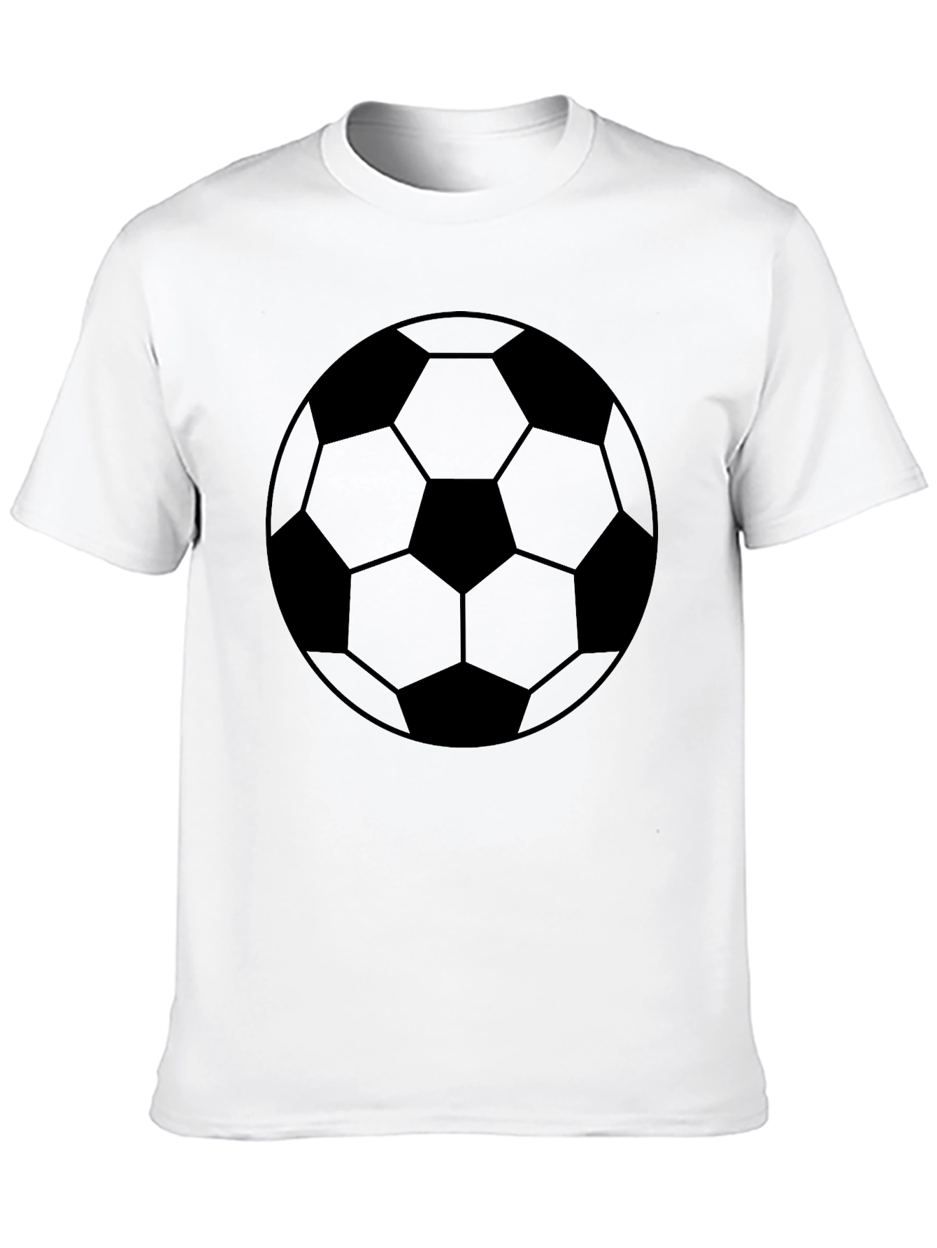 Soccer Ball Graphic Tee - Black Cotton Blend