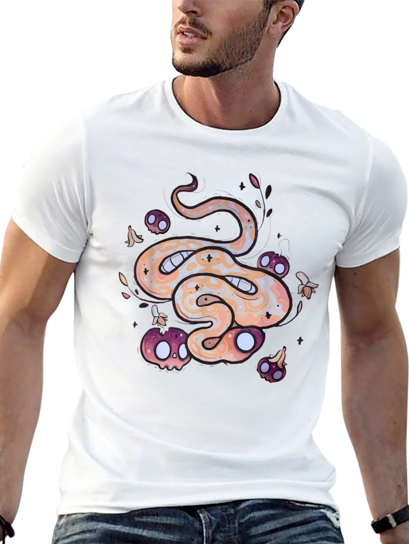 Spooky Snake Graphic Tee - Cool Halloween Shirt