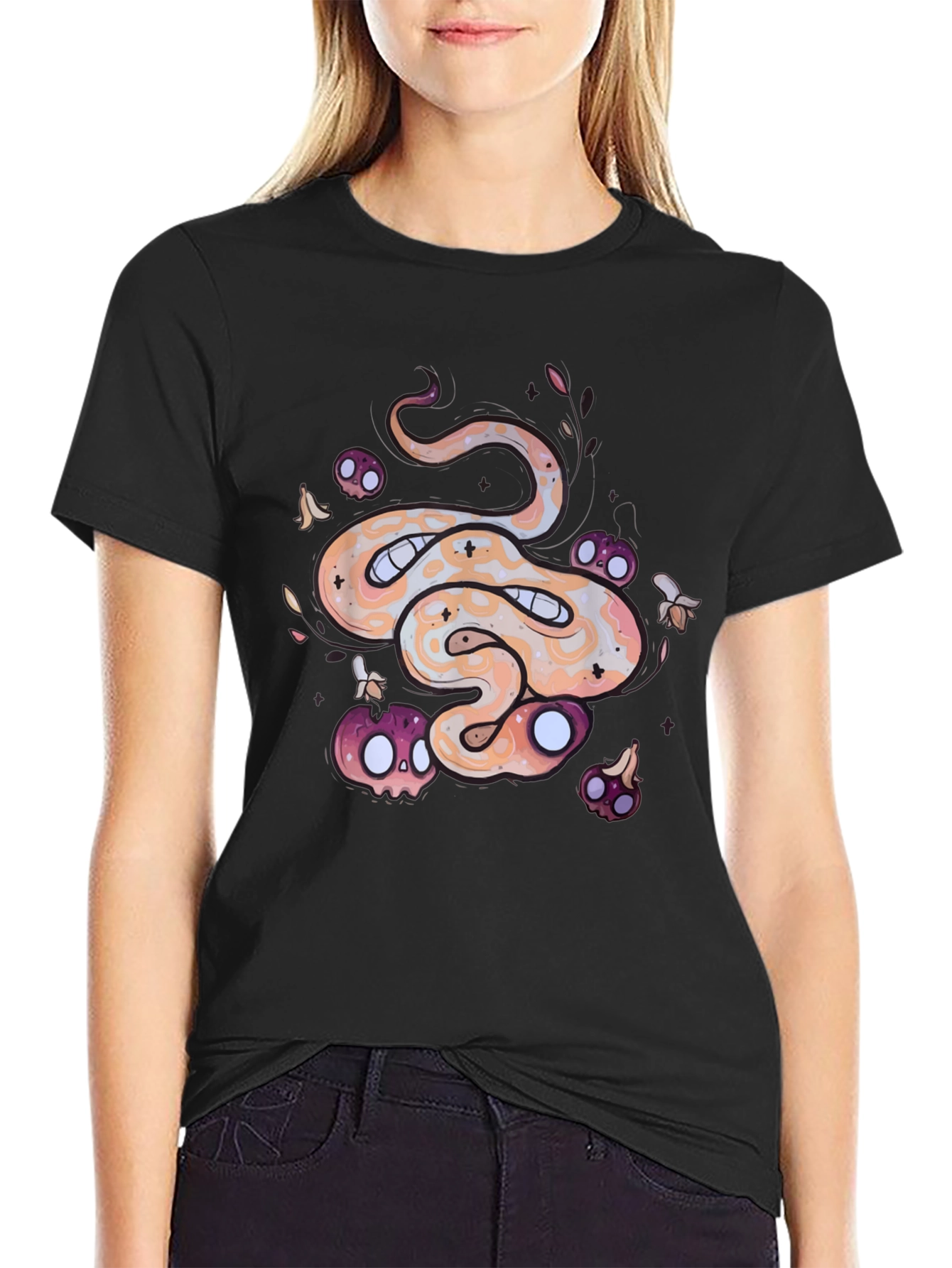Spooky Snake Graphic Tee - Cool Halloween Shirt