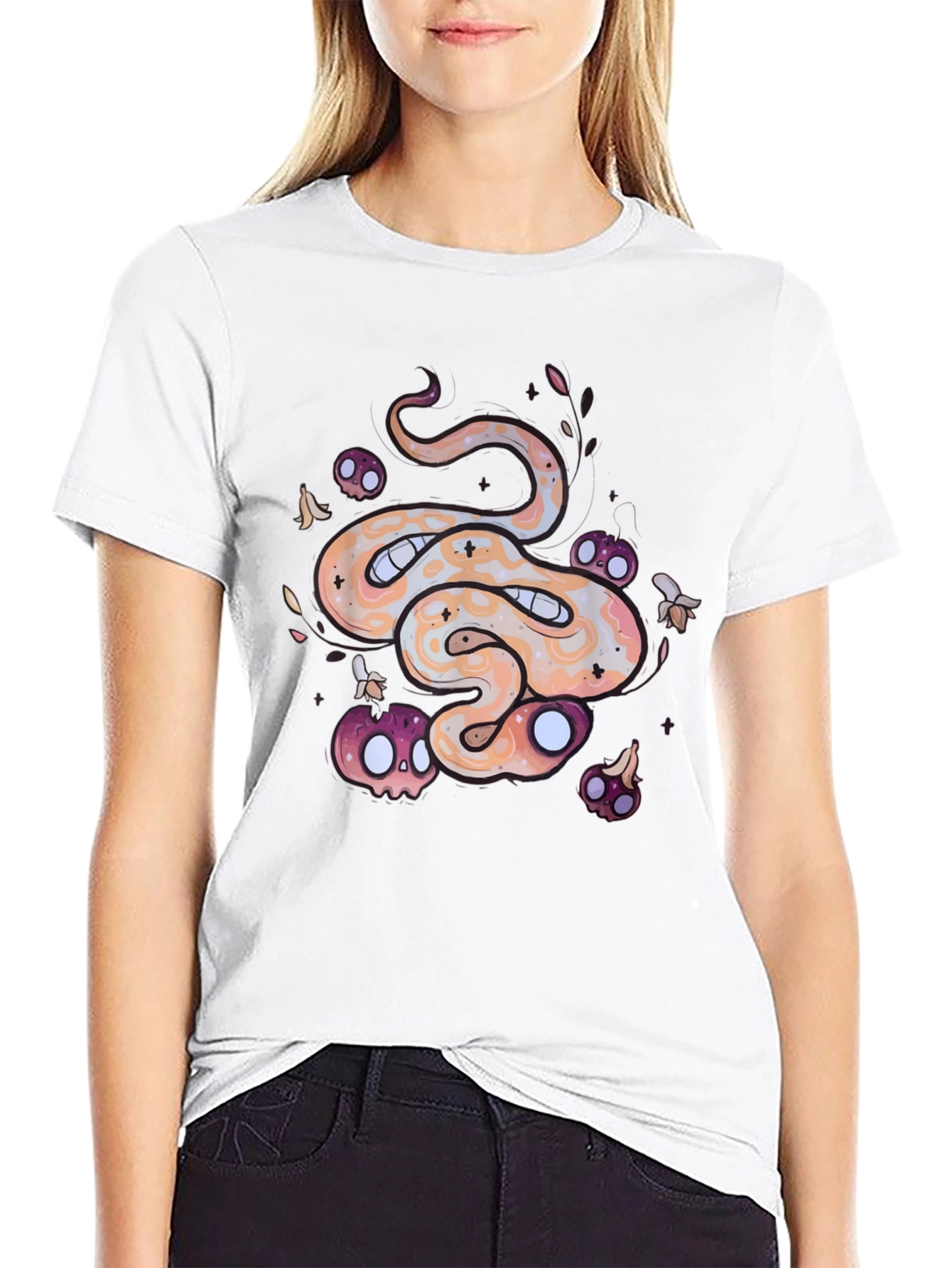 Spooky Snake Graphic Tee - Cool Halloween Shirt