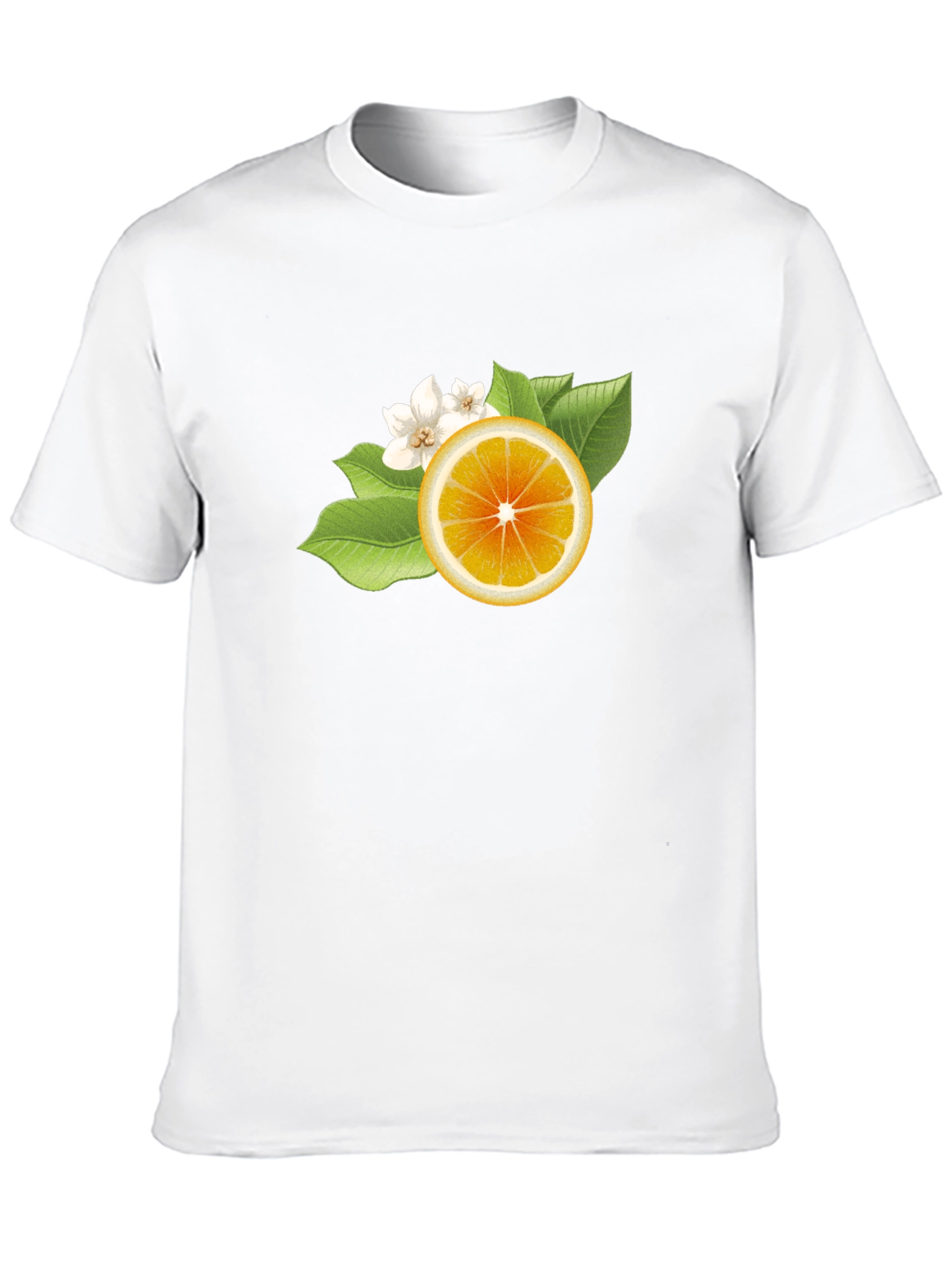 Citrus Blossom Graphic Tee - Sleek Black Cotton