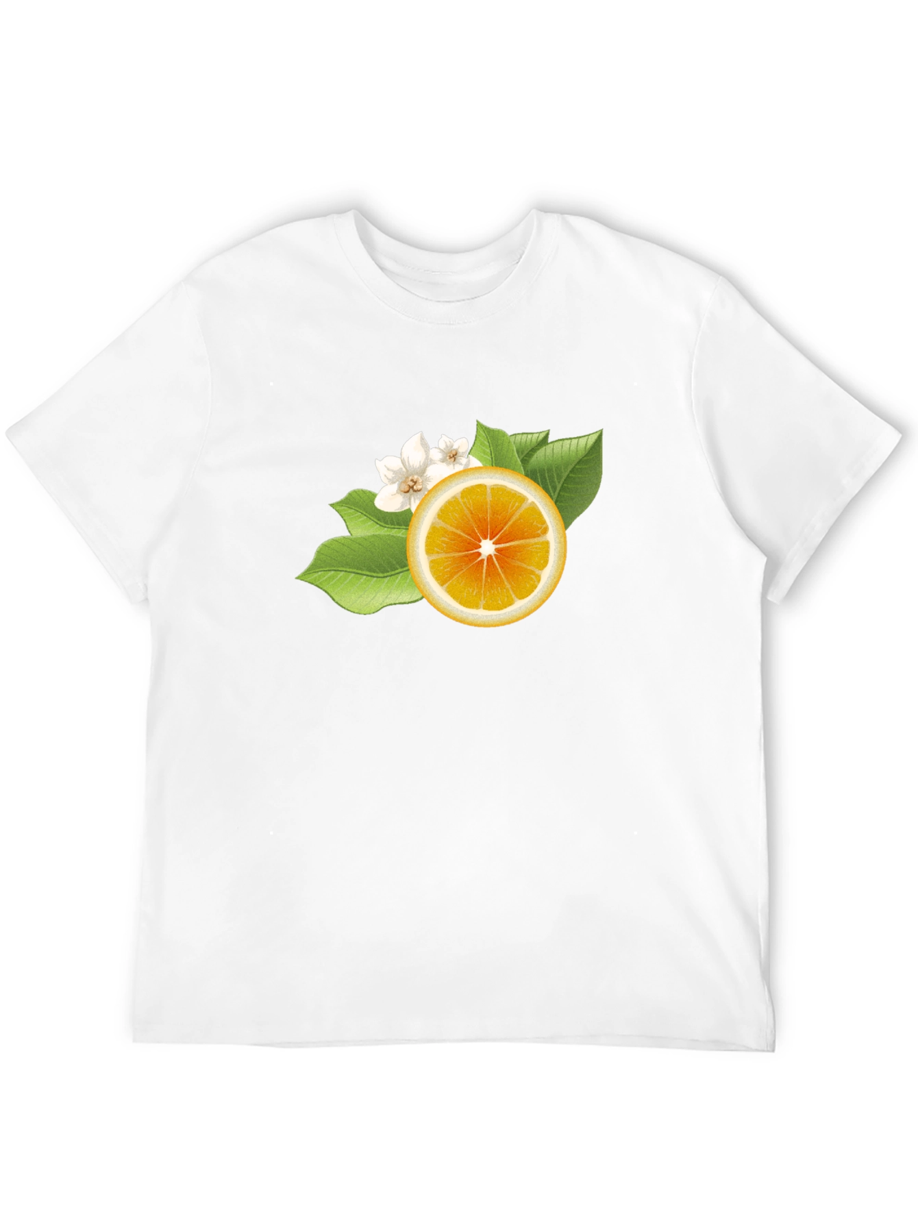 Citrus Blossom Graphic Tee - Sleek Black Cotton