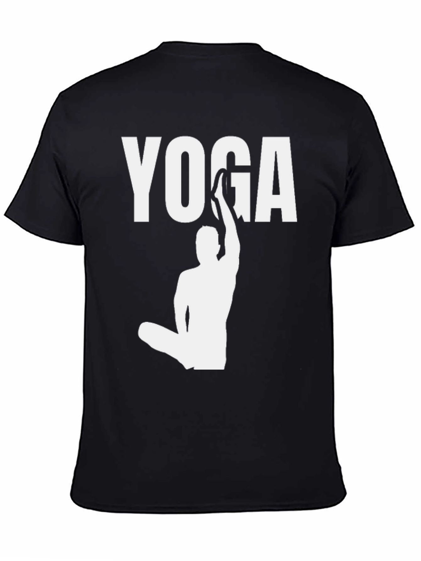 Yoga Pose Graphic Tee - Mens Black Cotton T-Shirt