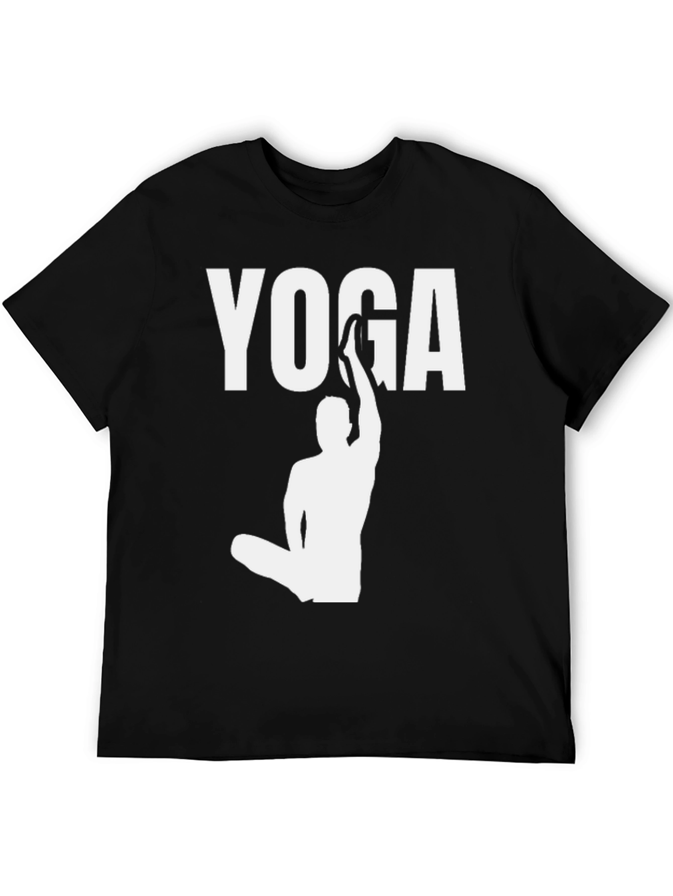 Yoga Pose Graphic Tee - Mens Black Cotton T-Shirt