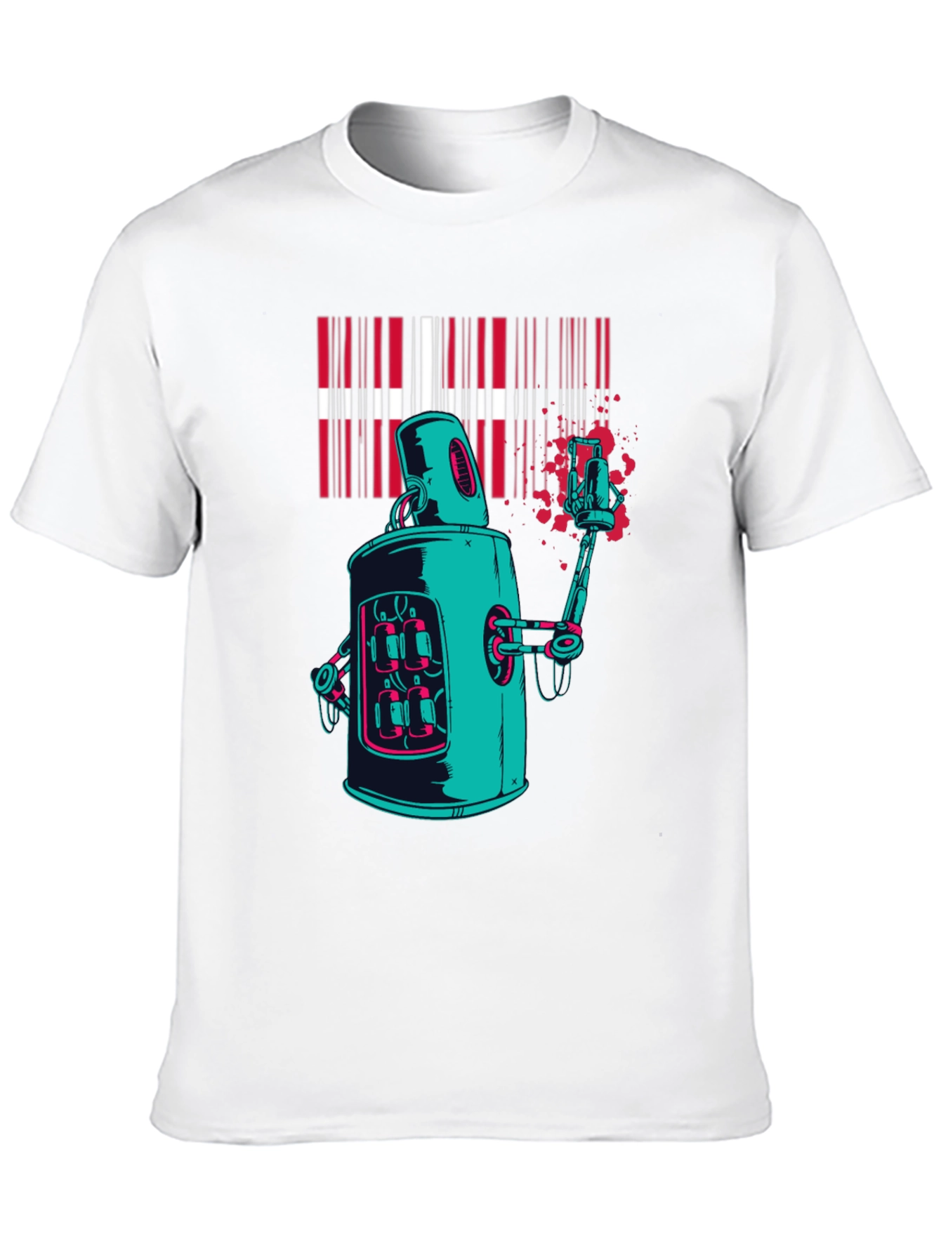 Robot Graffiti T-Shirt - Cool Graphic Tee
