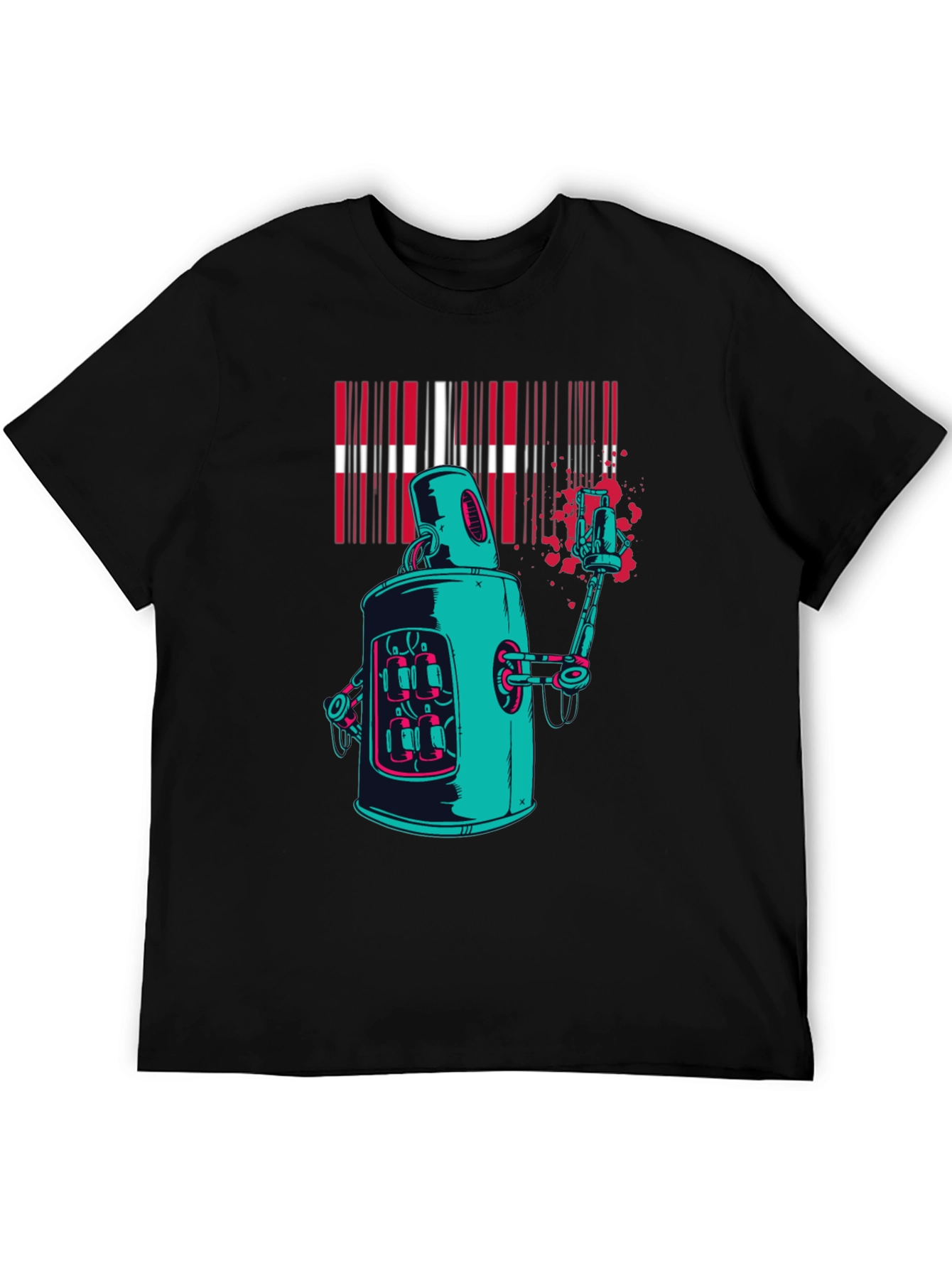 Robot Graffiti T-Shirt - Cool Graphic Tee