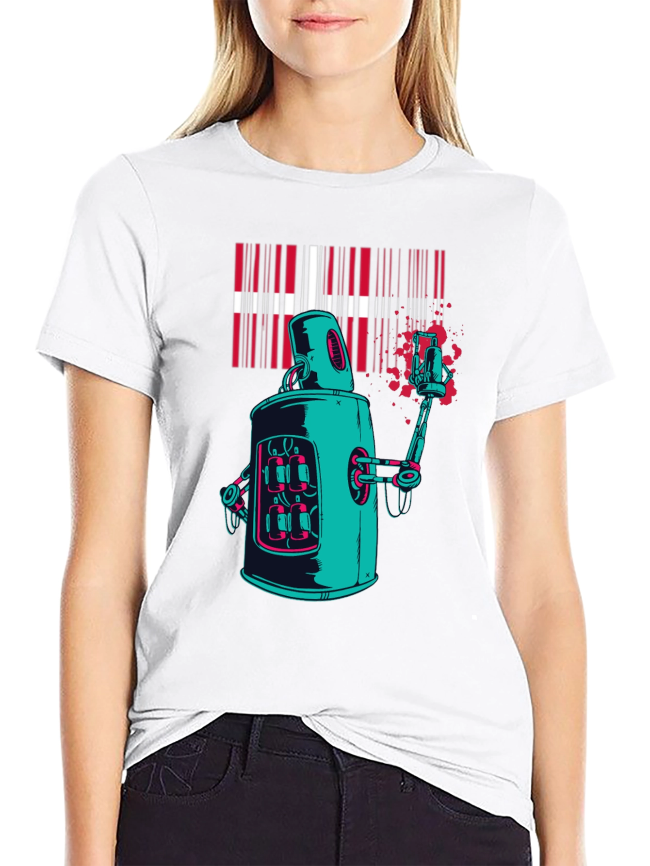 Robot Graffiti T-Shirt - Cool Graphic Tee