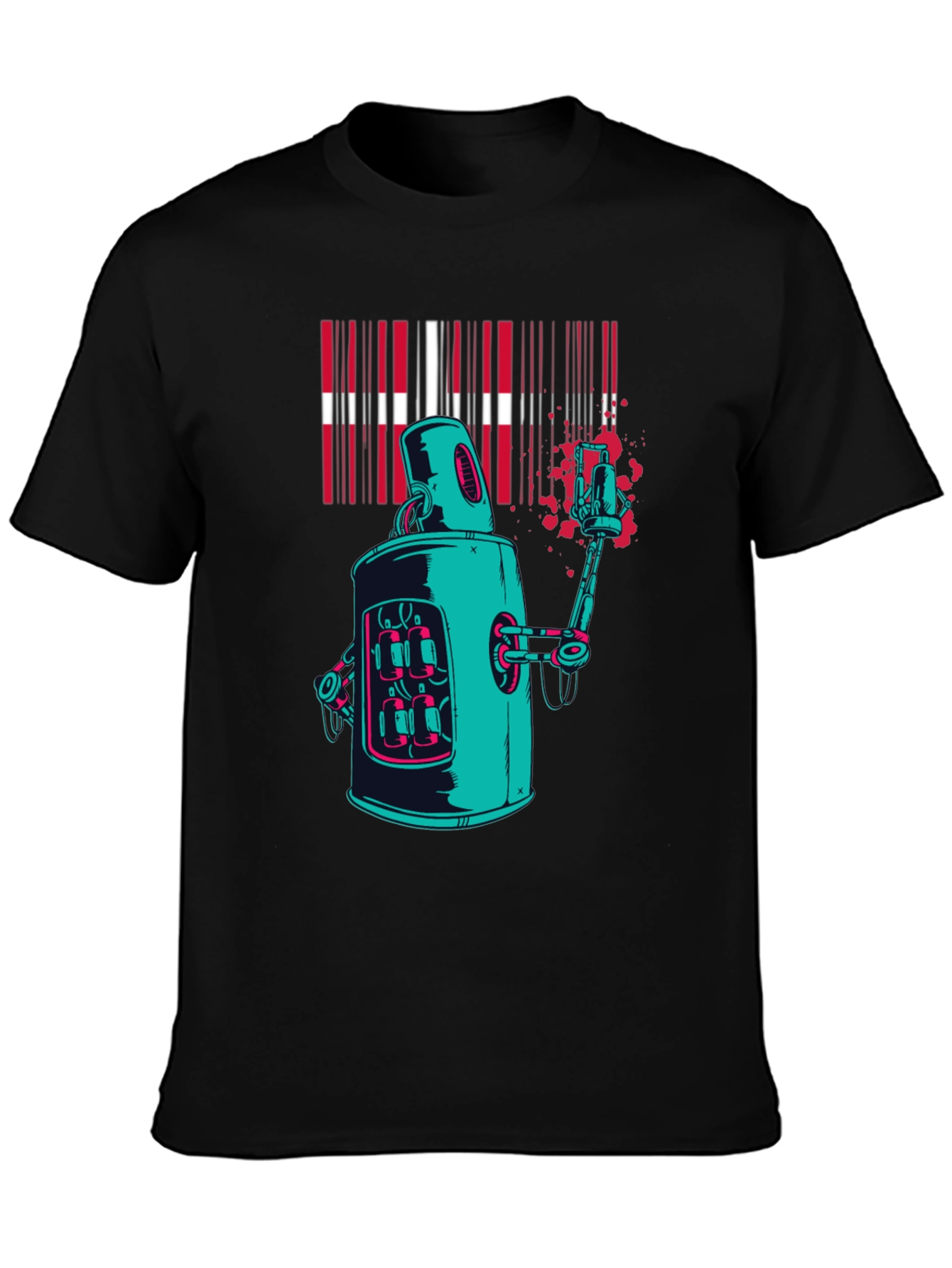 Robot Graffiti T-Shirt - Cool Graphic Tee