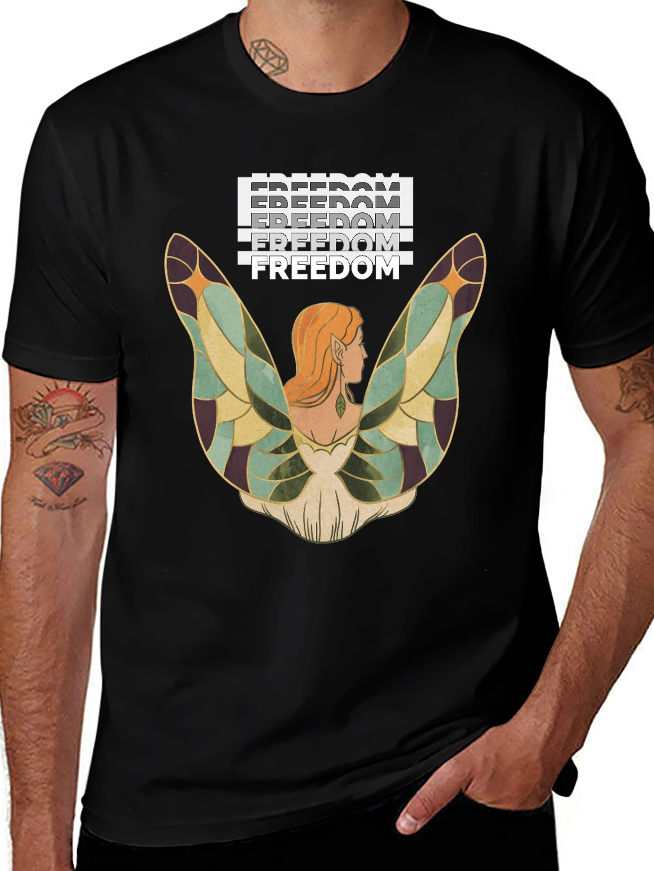 Freedom Fairy Graphic Tee - Black T-Shirt