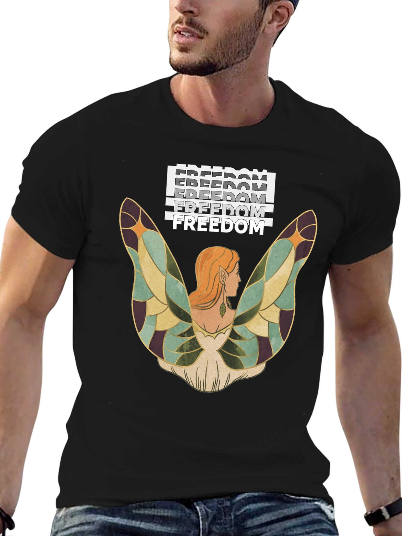 Freedom Fairy Graphic Tee - Black T-Shirt