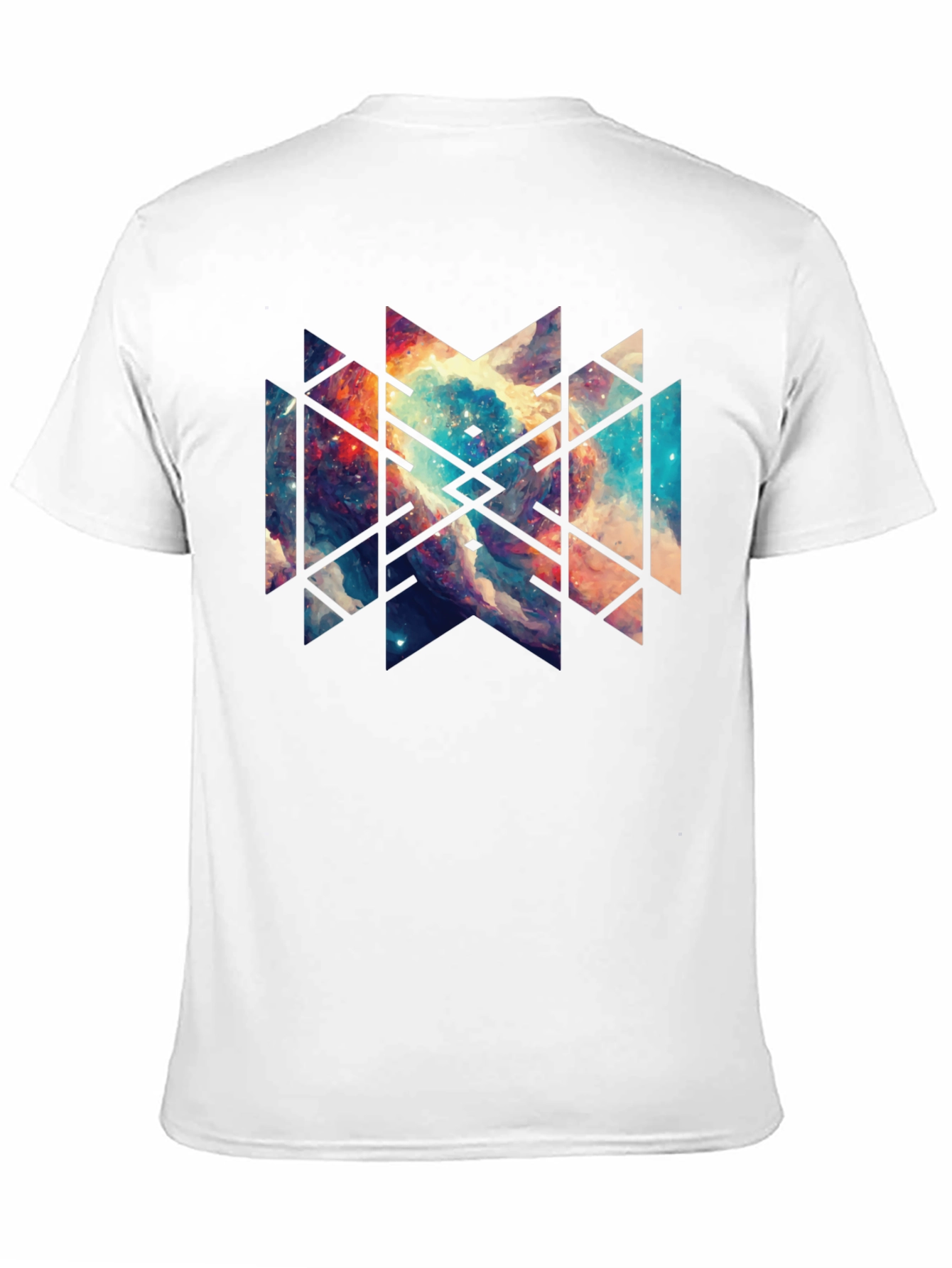 Geometric Galaxy Black Tee - Modern Graphic Design