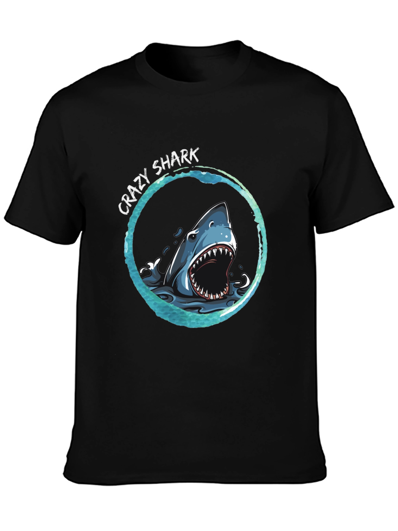 Crazy Shark Graphic T-Shirt