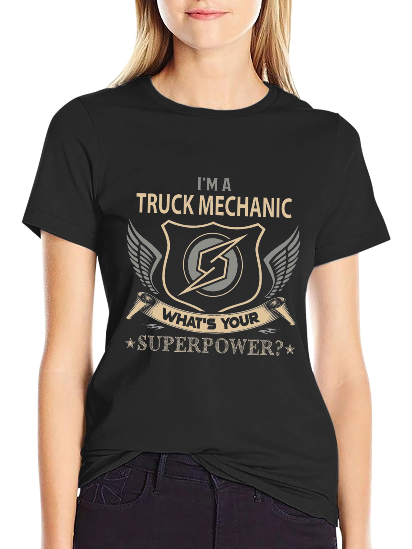 Truck Mechanic Superpower Graphic T-Shirt