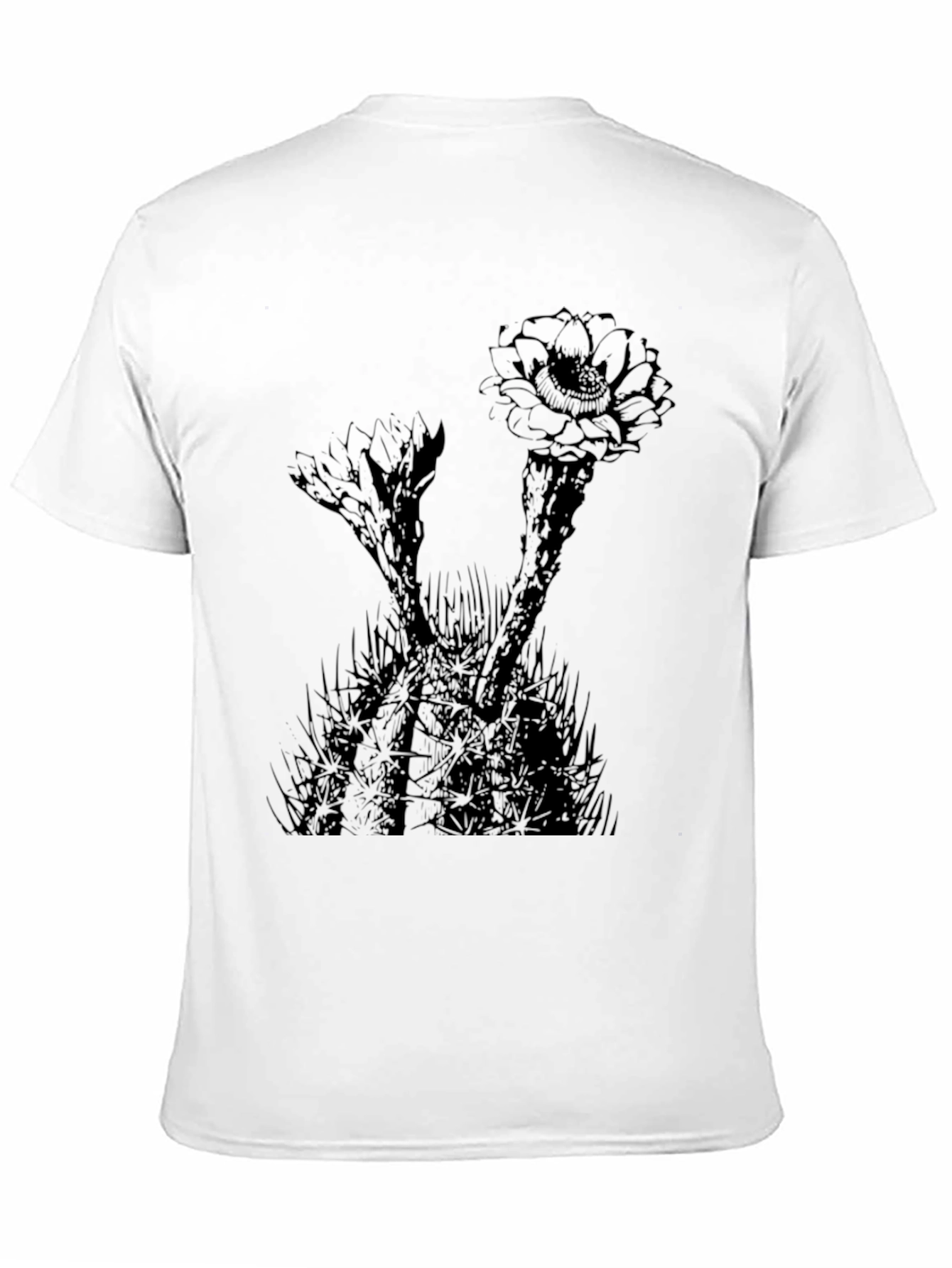 Cactus Flower Graphic Print Black T-Shirt