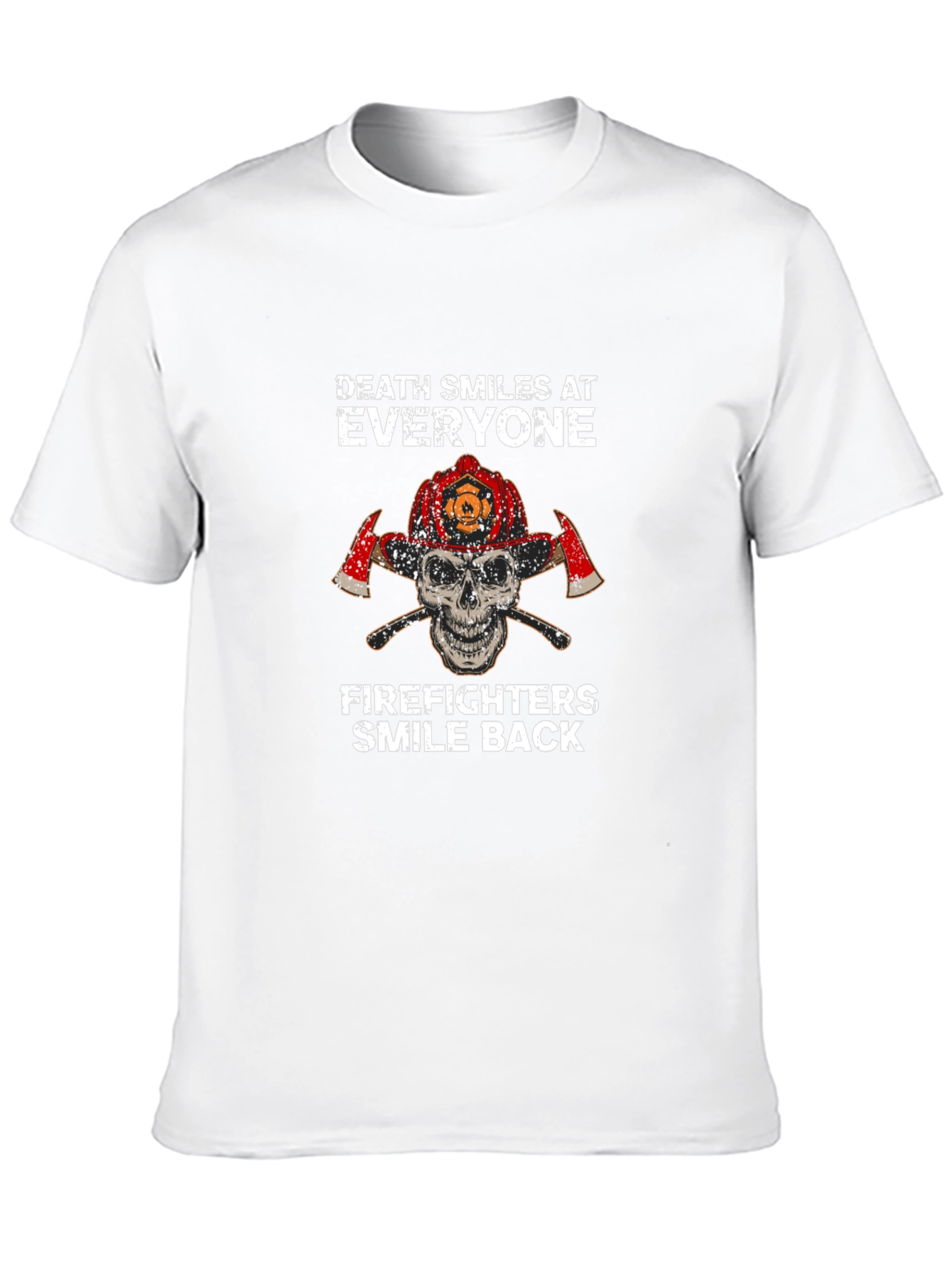 Firefighter Skull Graphic T-Shirt - Death Smiles Back