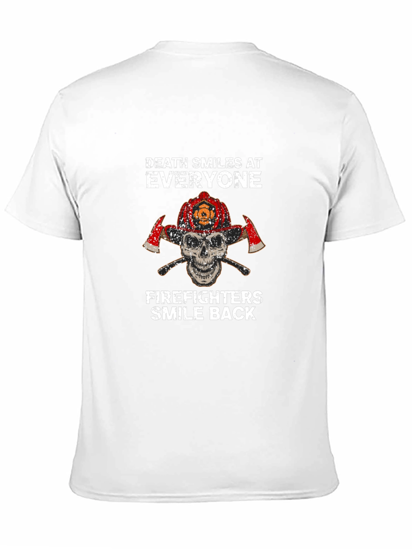 Firefighter Skull Graphic T-Shirt - Death Smiles Back