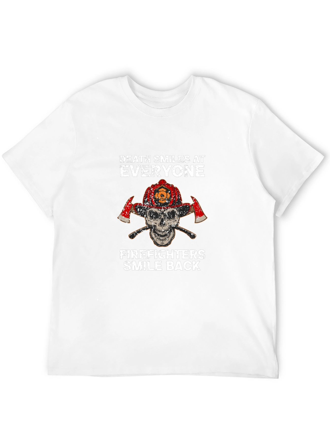 Firefighter Skull Graphic T-Shirt - Death Smiles Back