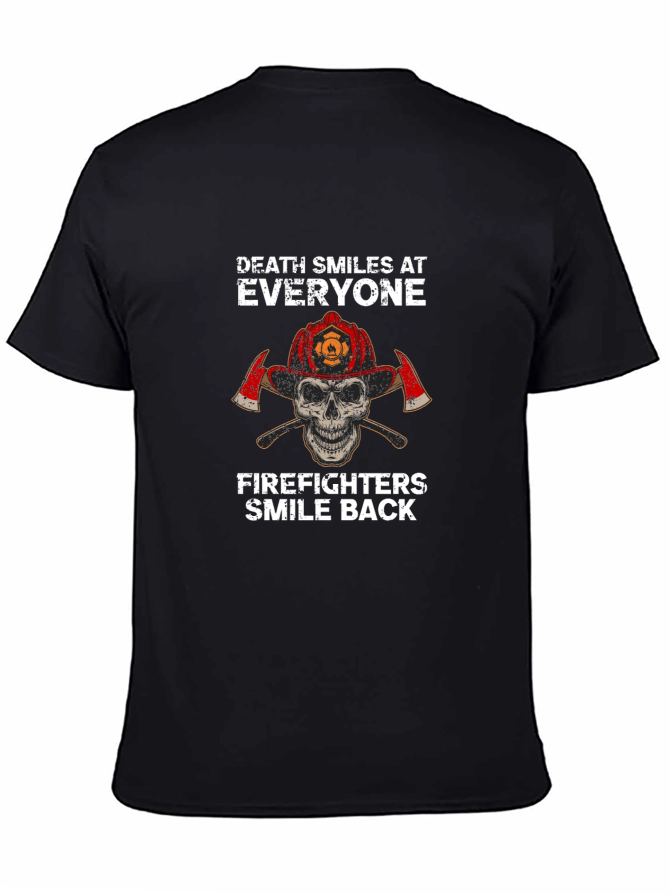 Firefighter Skull Graphic T-Shirt - Death Smiles Back