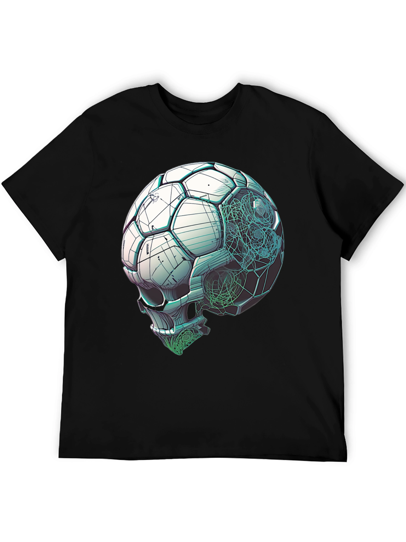 Soccer Ball Skull Graphic Tee - Unique Design