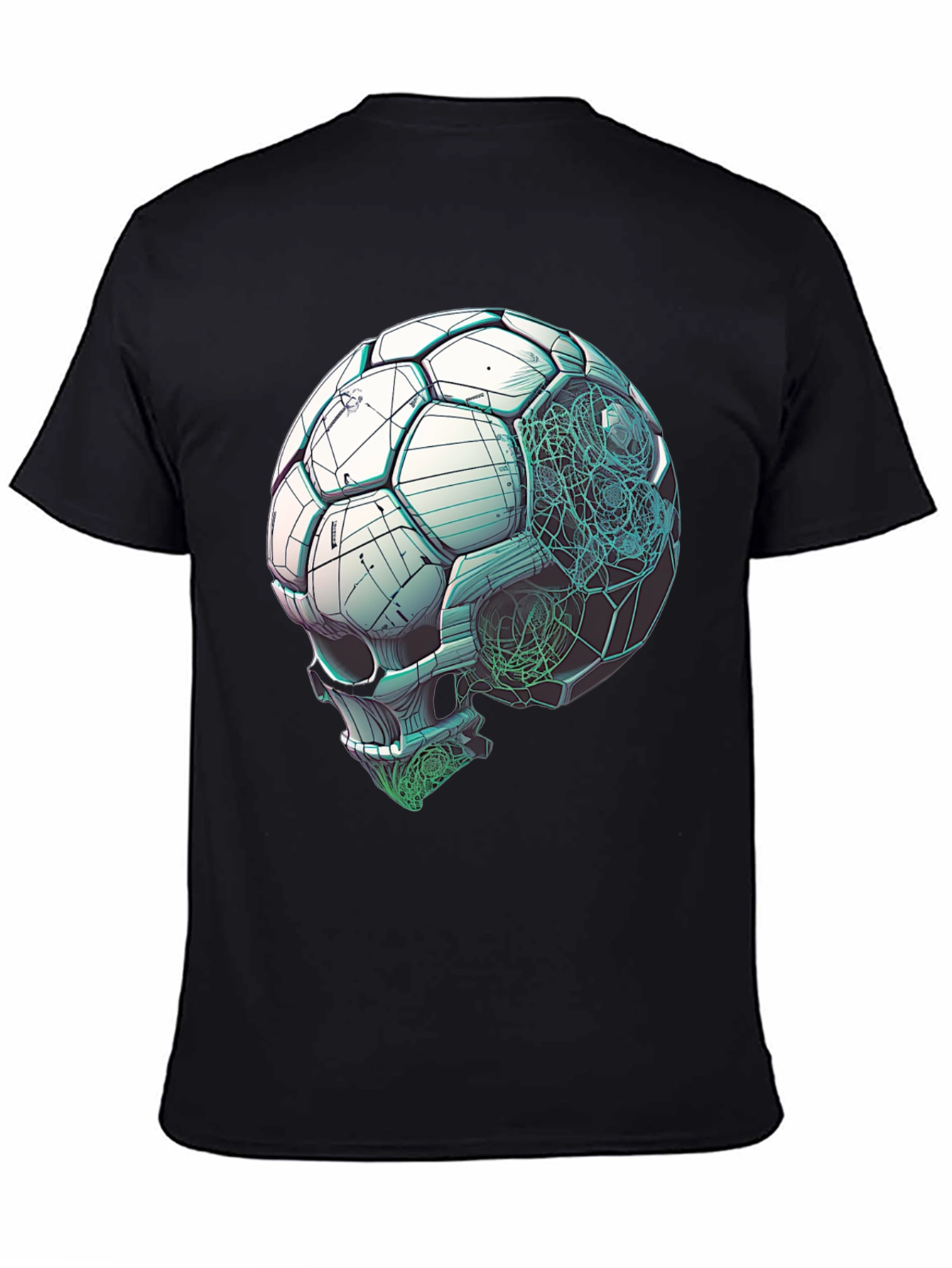 Soccer Ball Skull Graphic Tee - Unique Design