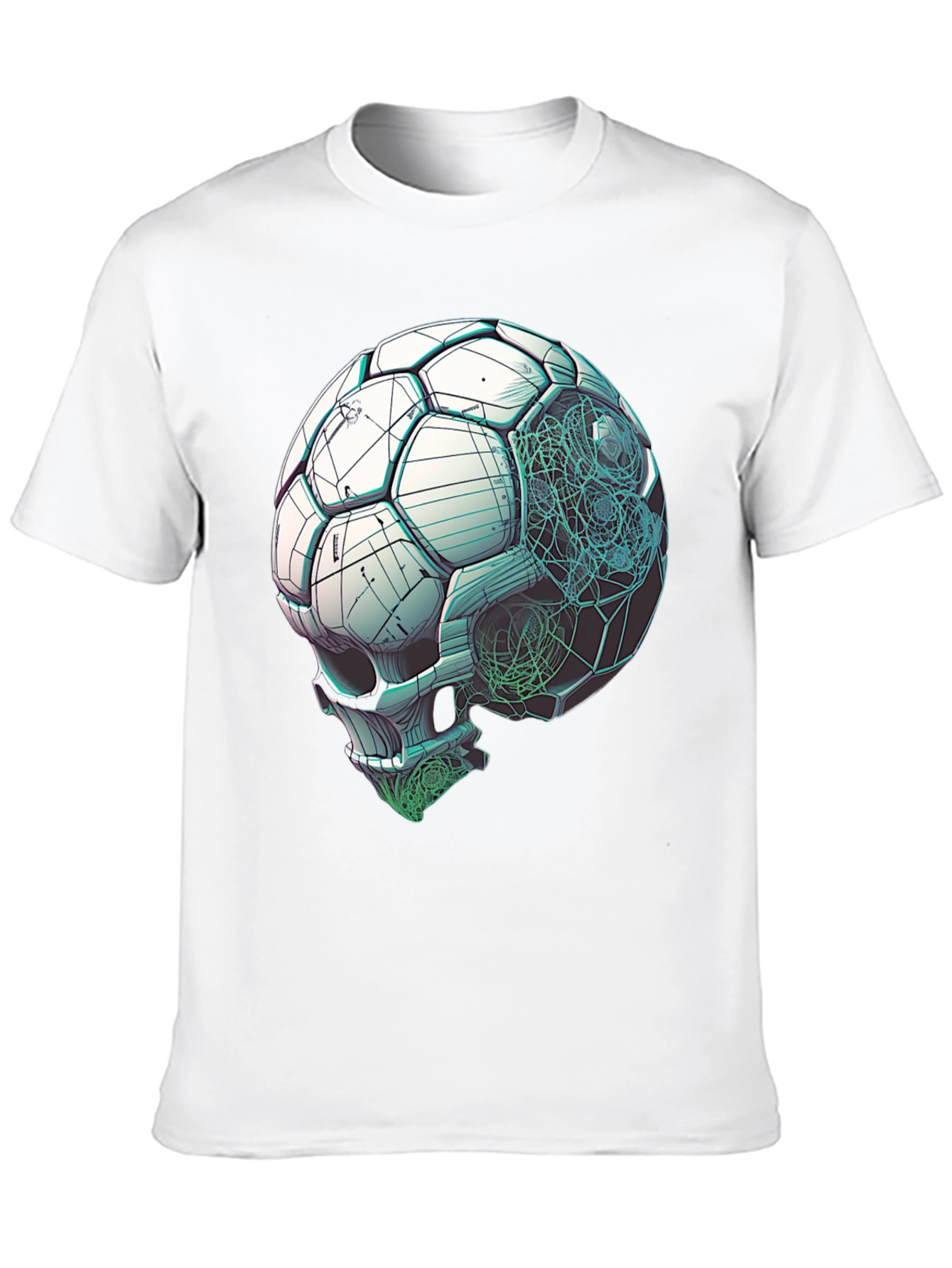 Soccer Ball Skull Graphic Tee - Unique Design