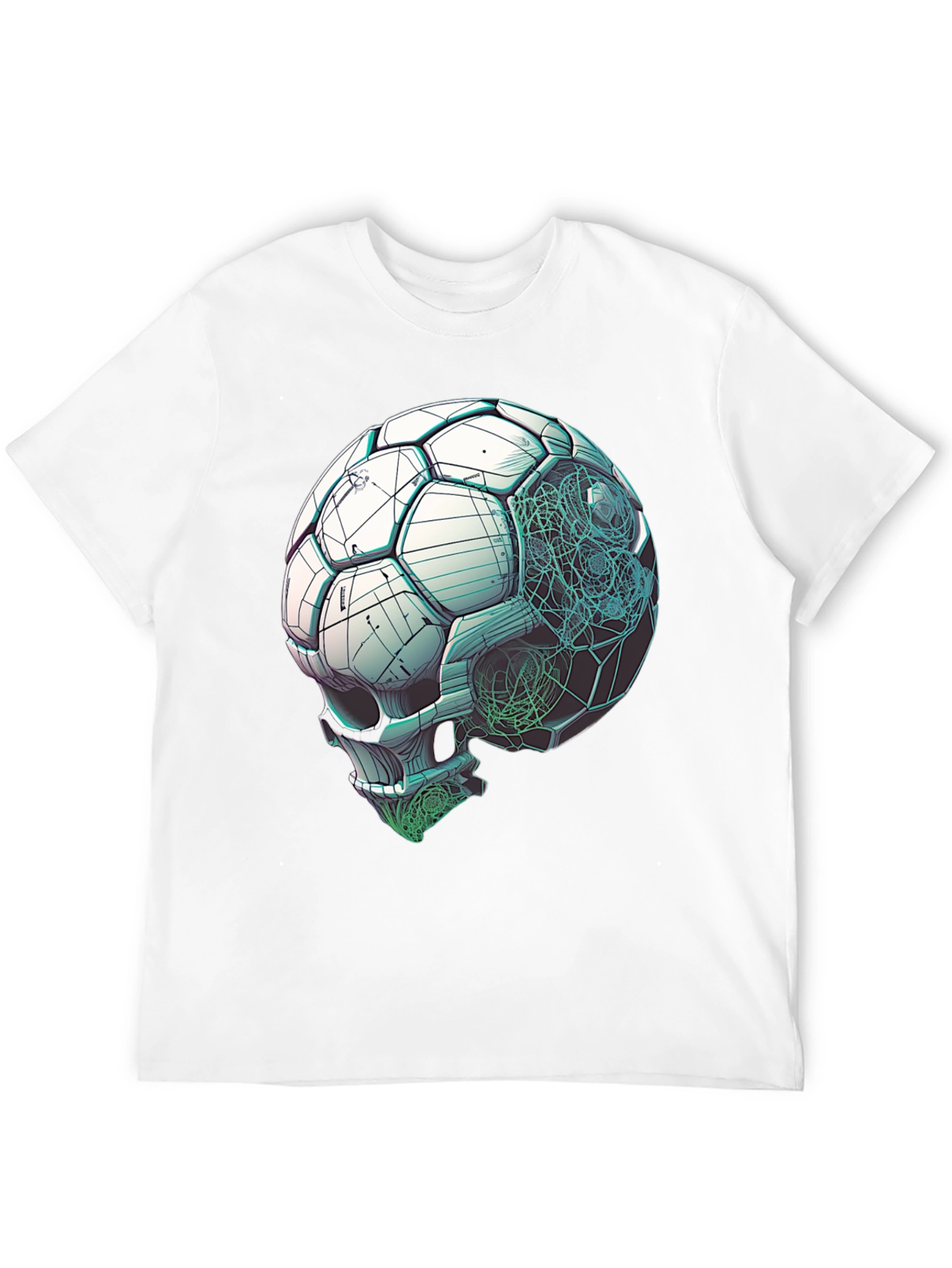 Soccer Ball Skull Graphic Tee - Unique Design