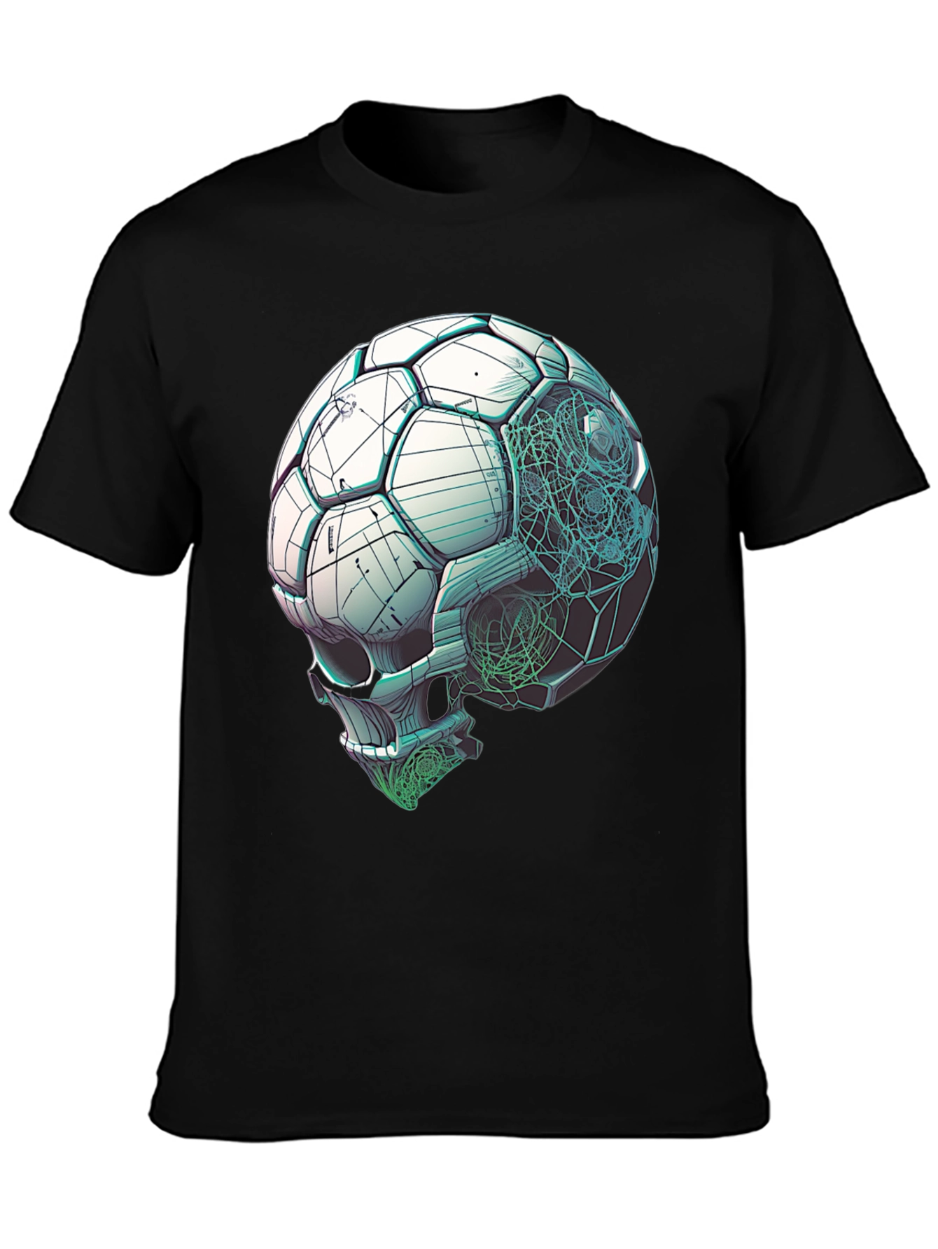 Soccer Ball Skull Graphic Tee - Unique Design