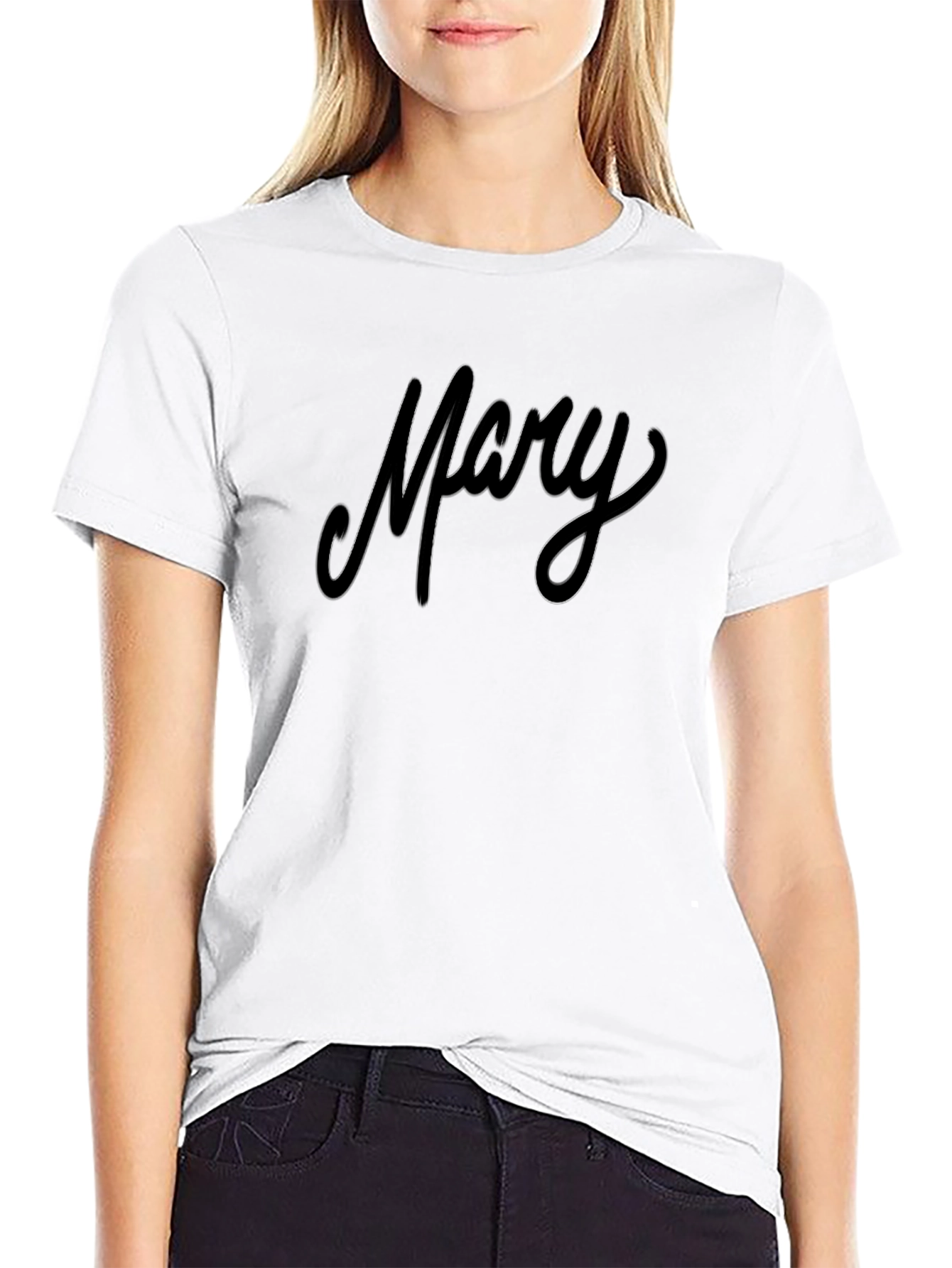 Mary Script Black T-Shirt
