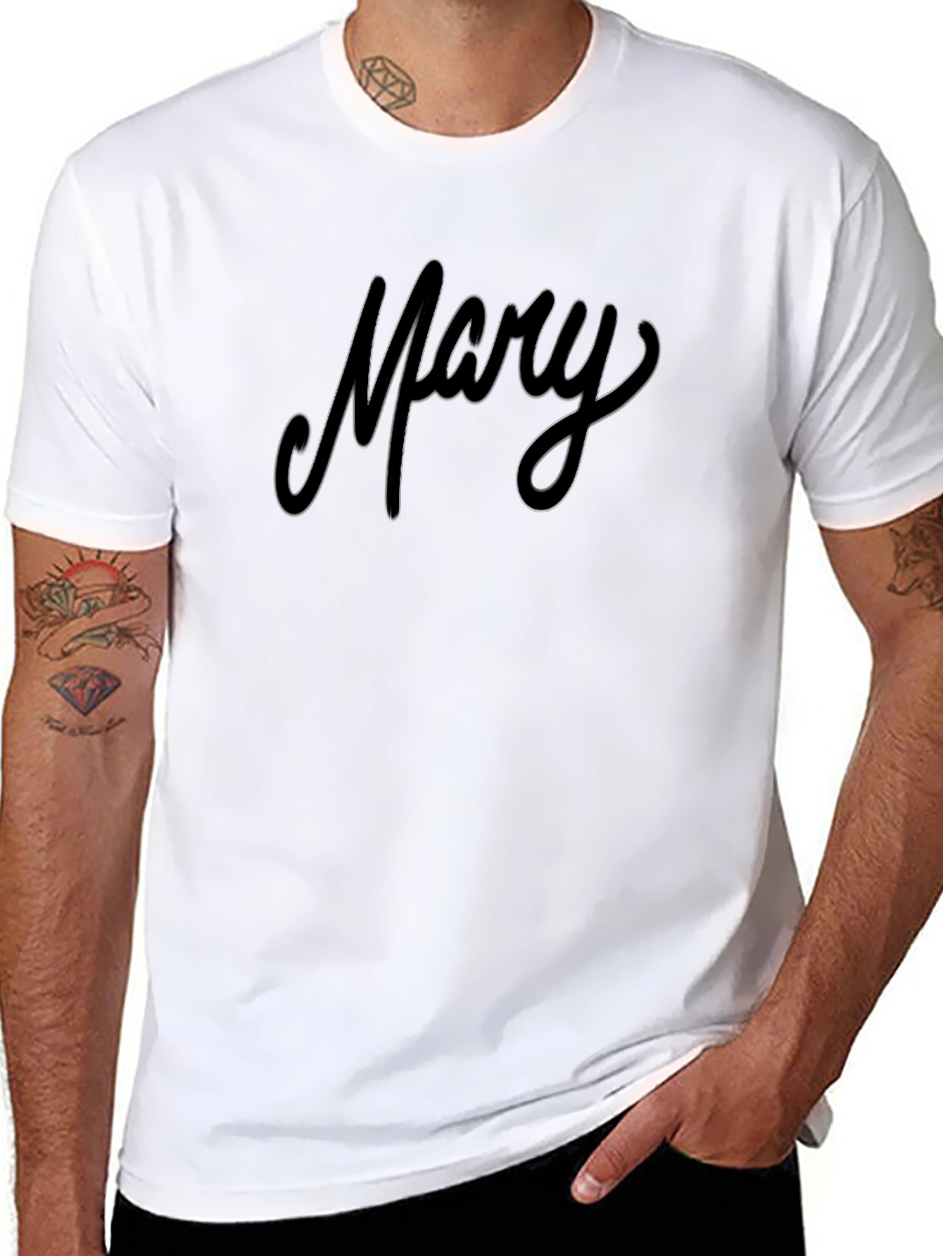 Mary Script Black T-Shirt