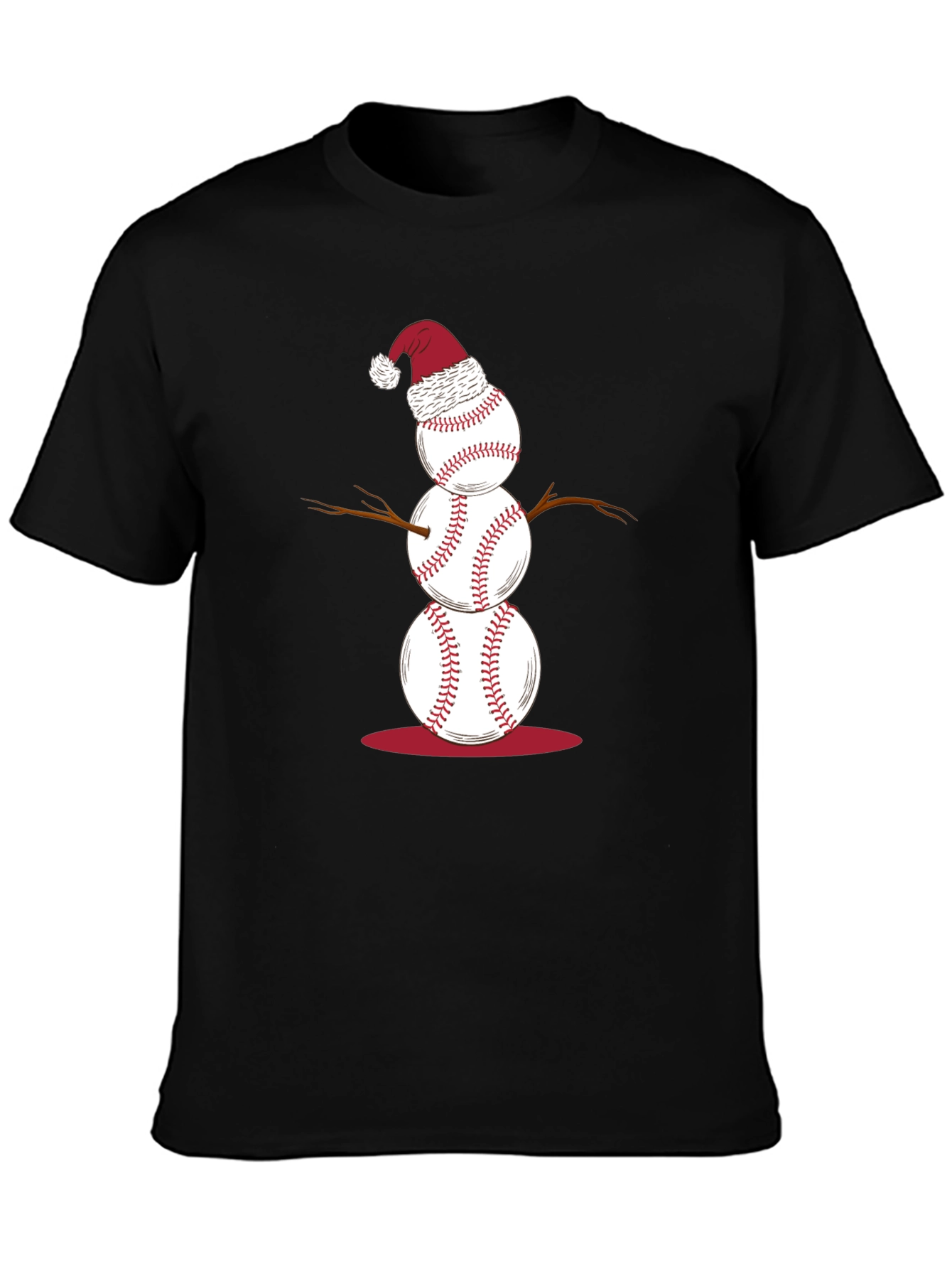 Baseball Snowman T-Shirt - Holiday Fun!