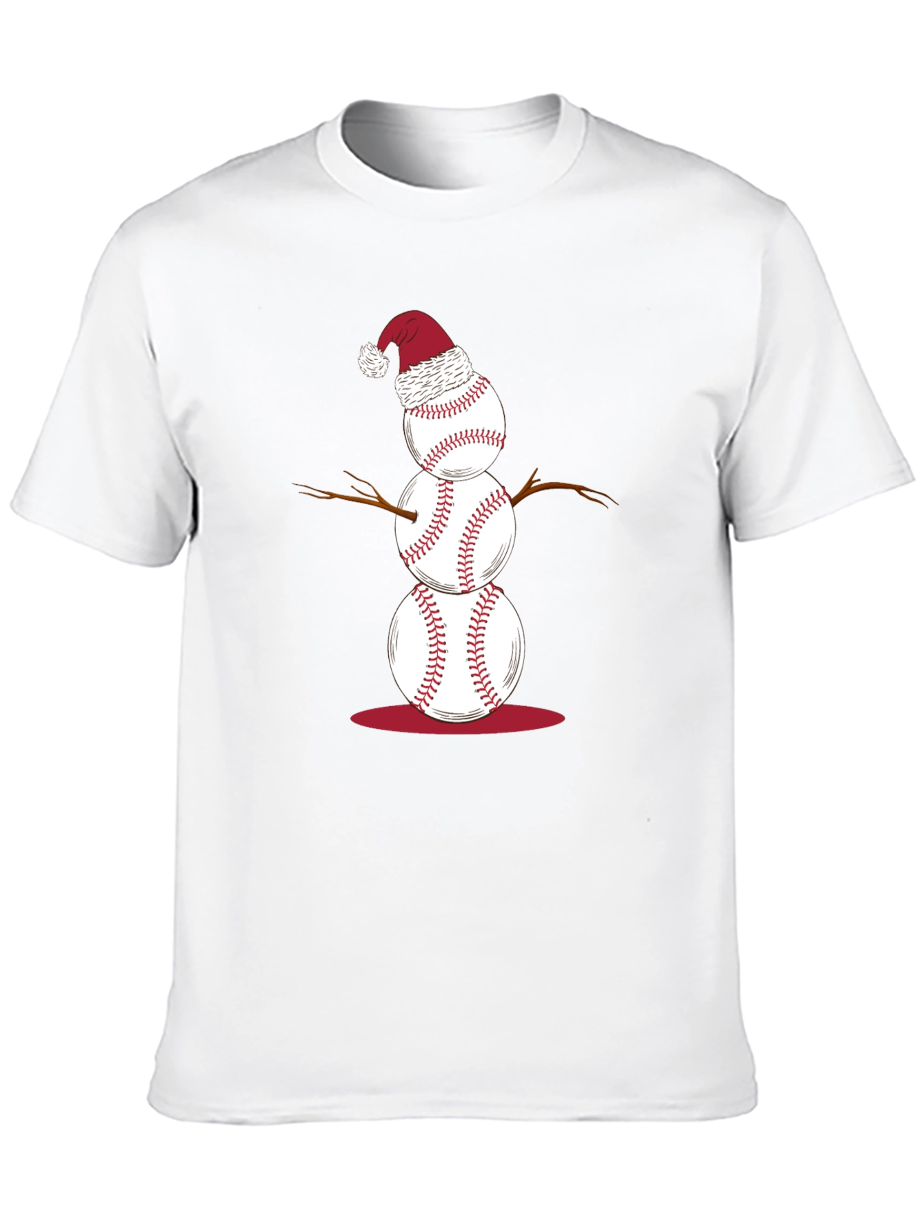 Baseball Snowman T-Shirt - Holiday Fun!