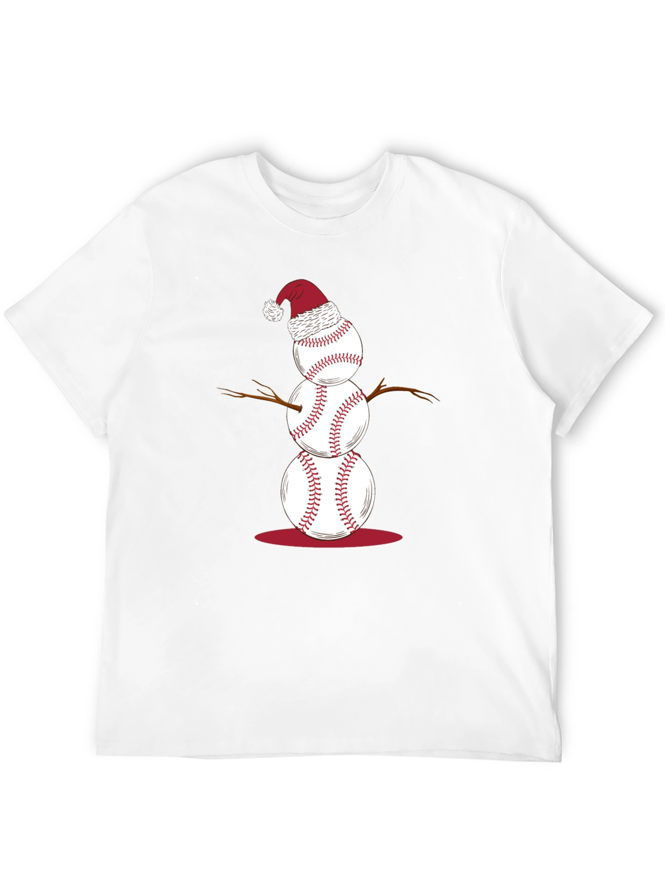 Baseball Snowman T-Shirt - Holiday Fun!