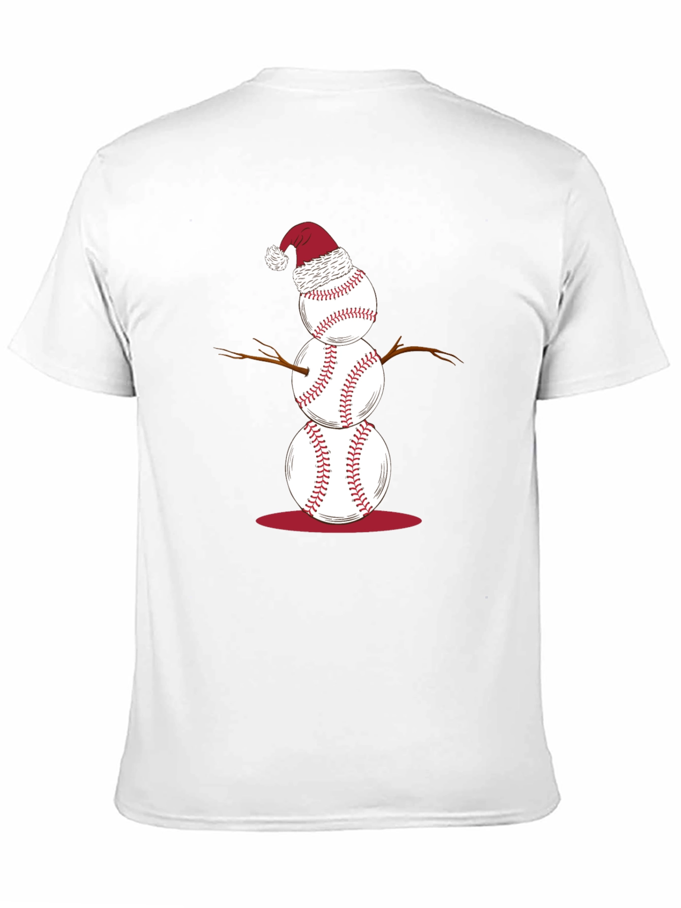 Baseball Snowman T-Shirt - Holiday Fun!